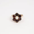 Ladies Garnet & Pearl Ring