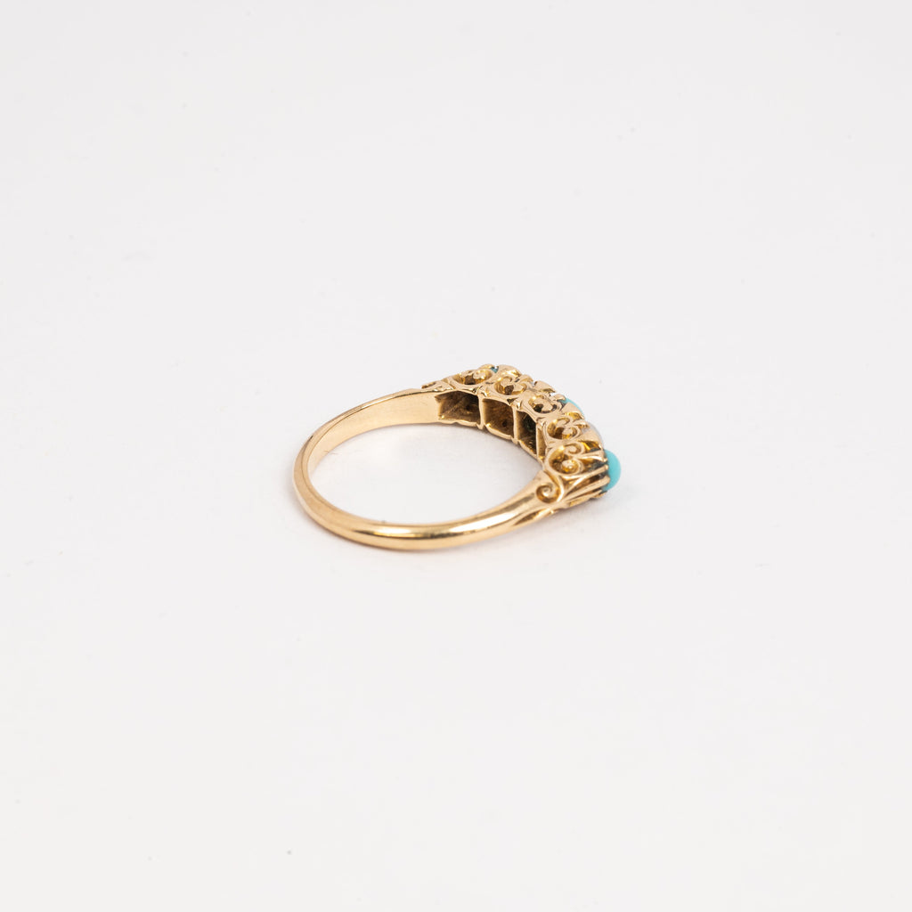 Ladies Turquoise & Pearl Ring
