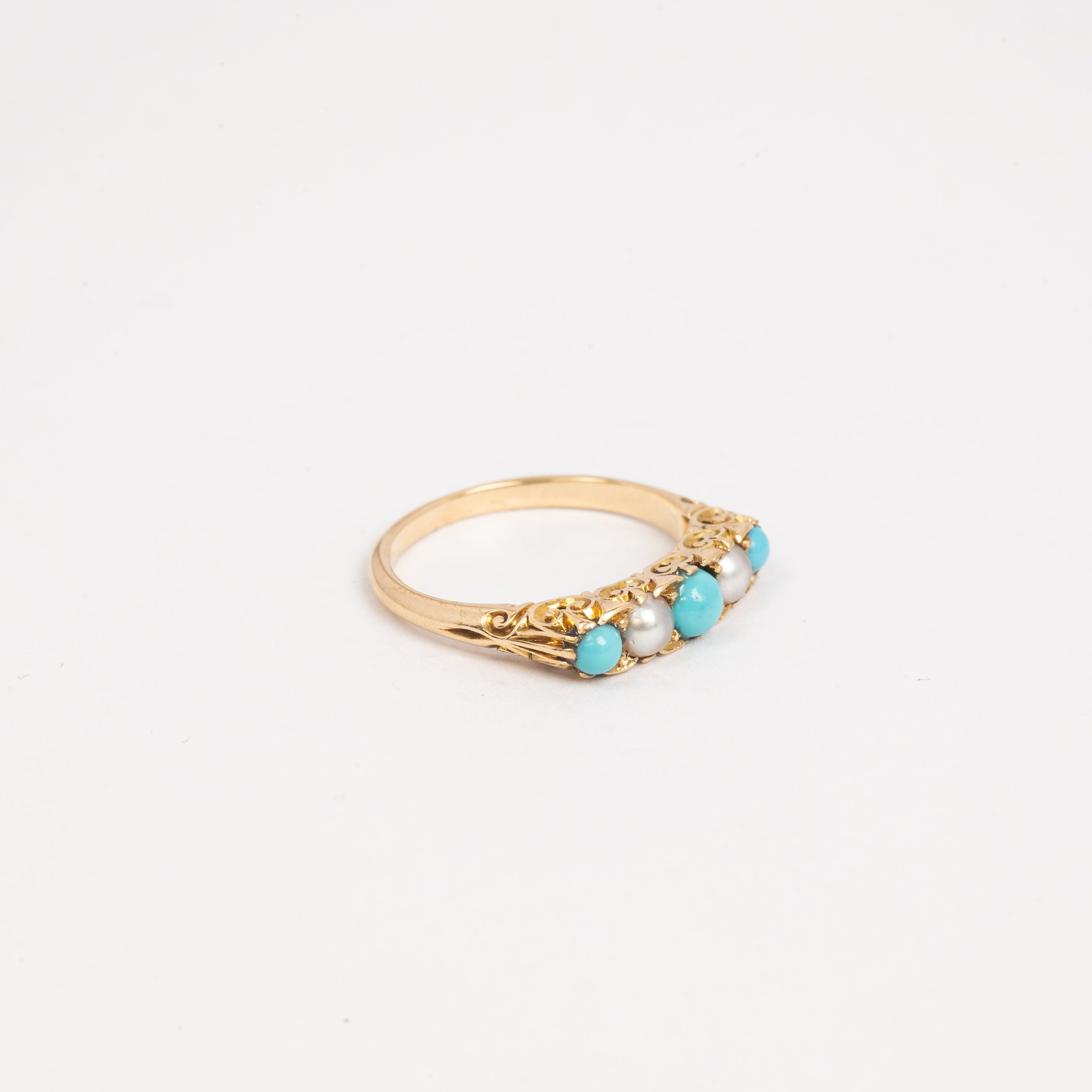 Ladies Turquoise & Pearl Ring