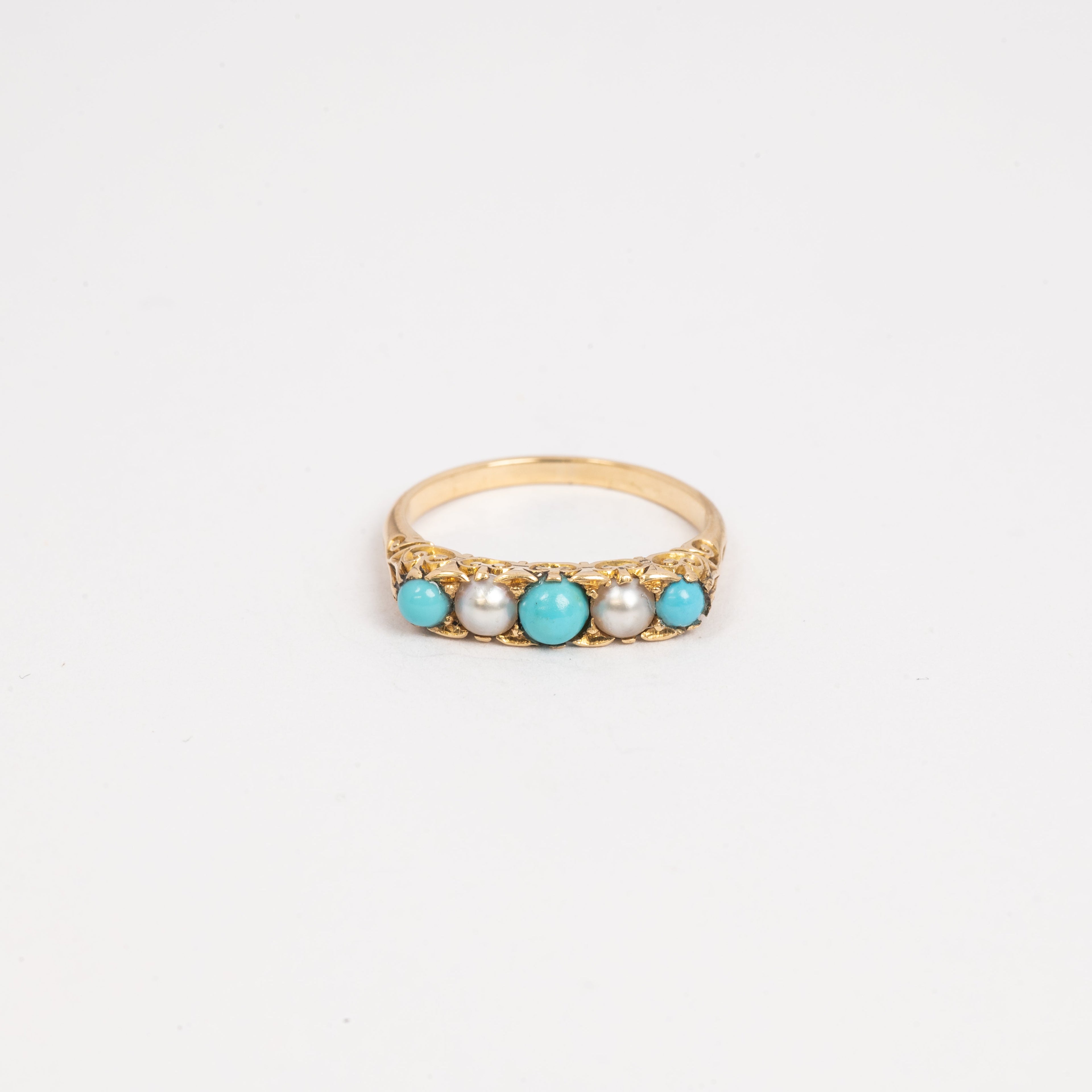 Ladies Turquoise & Pearl Ring