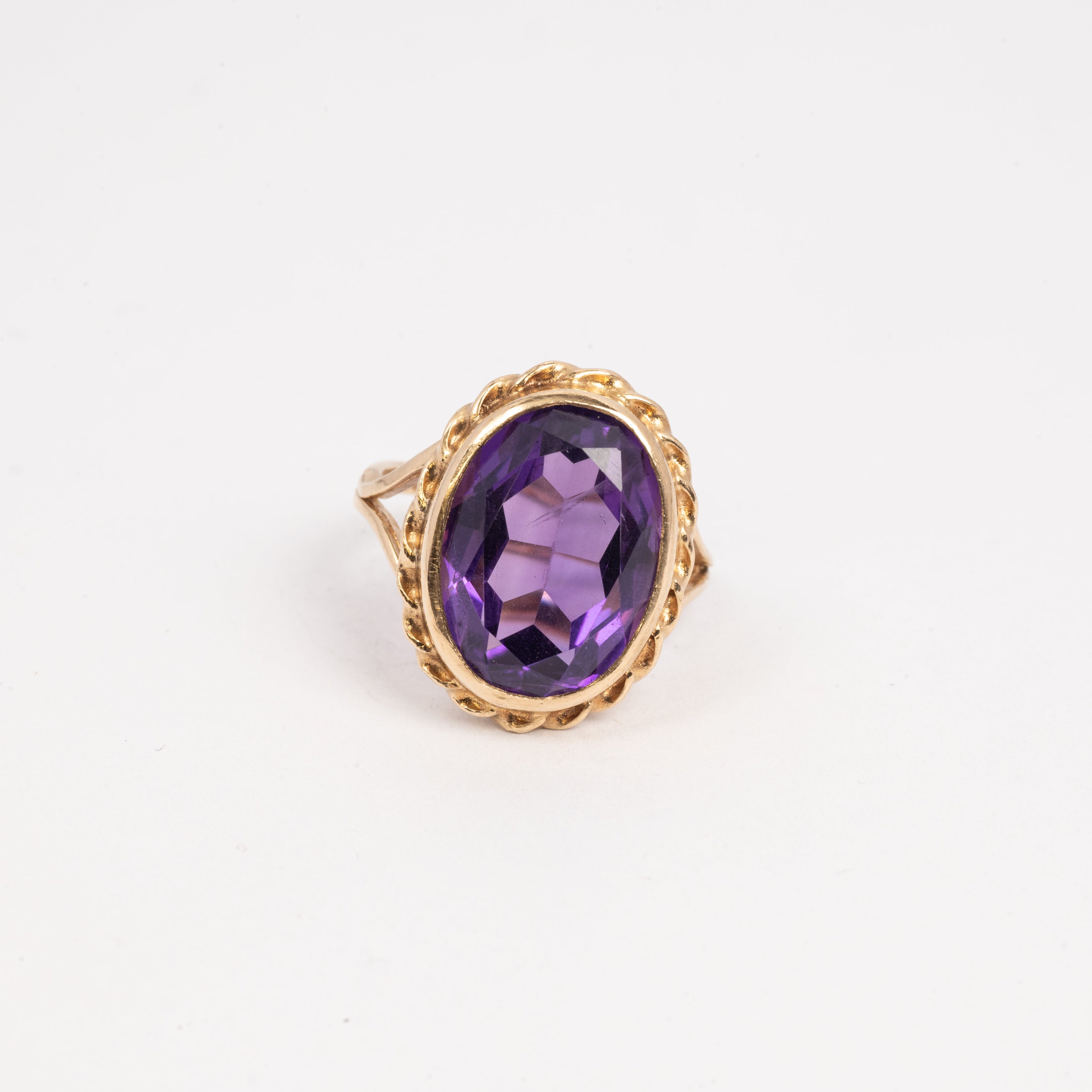 Ladies Large Amethyst Ring