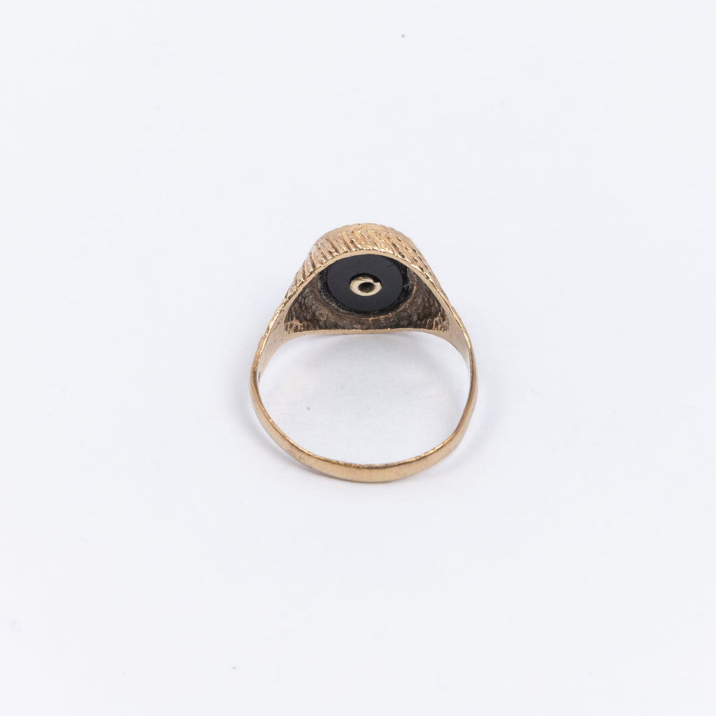 Mens Onyx & Diamond Signet Ring