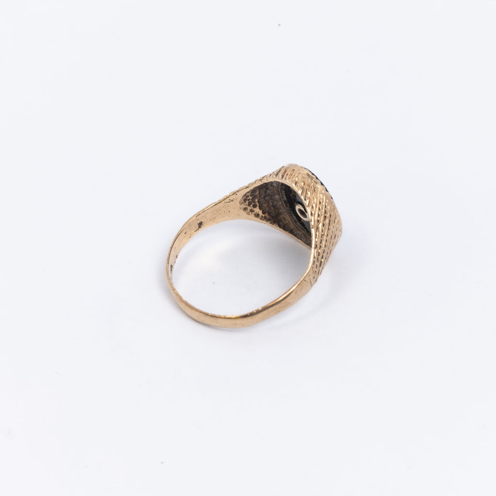 Mens Onyx & Diamond Signet Ring