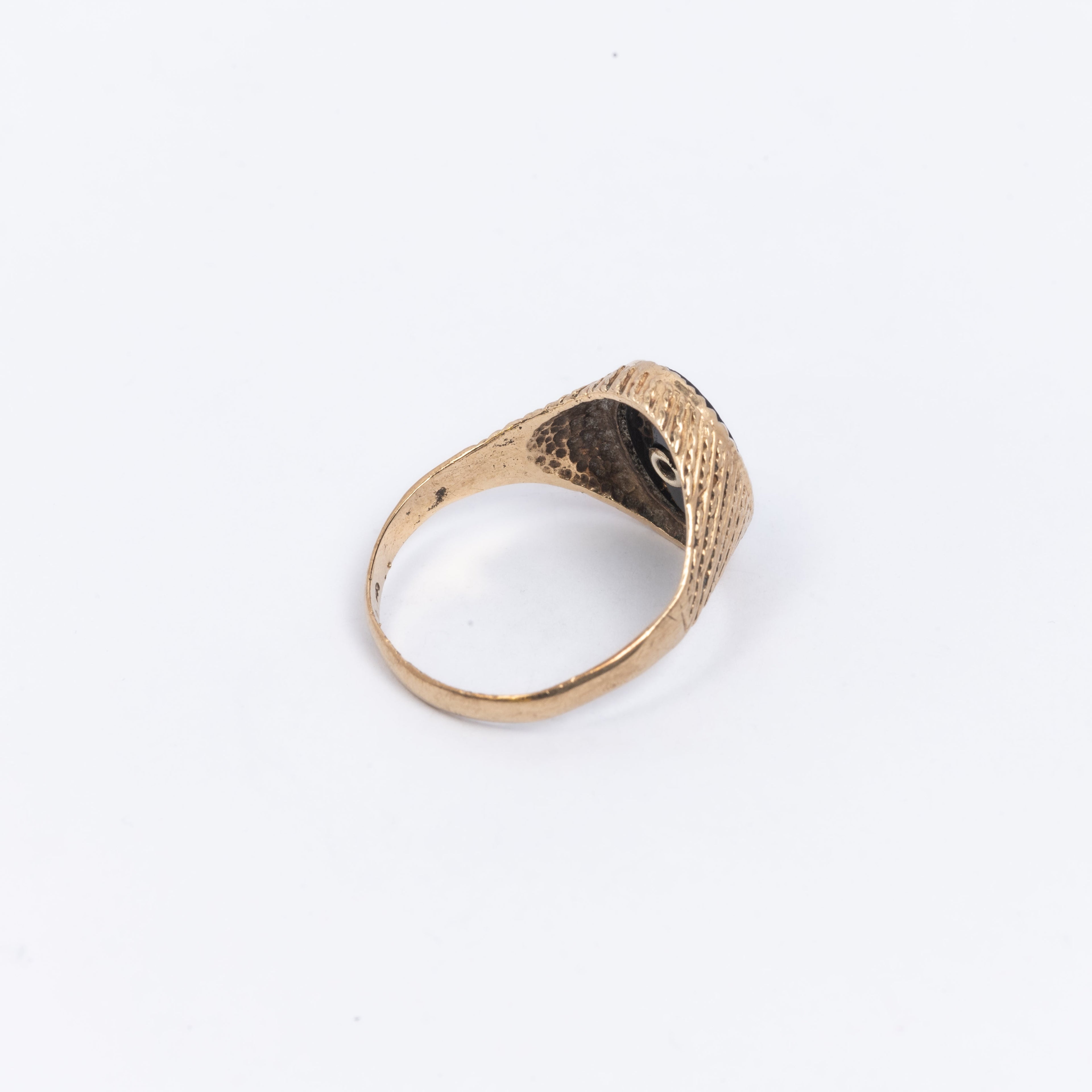 Mens Onyx & Diamond Signet Ring