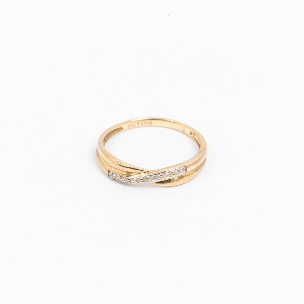 Gold Twisted Half Eternity Ring