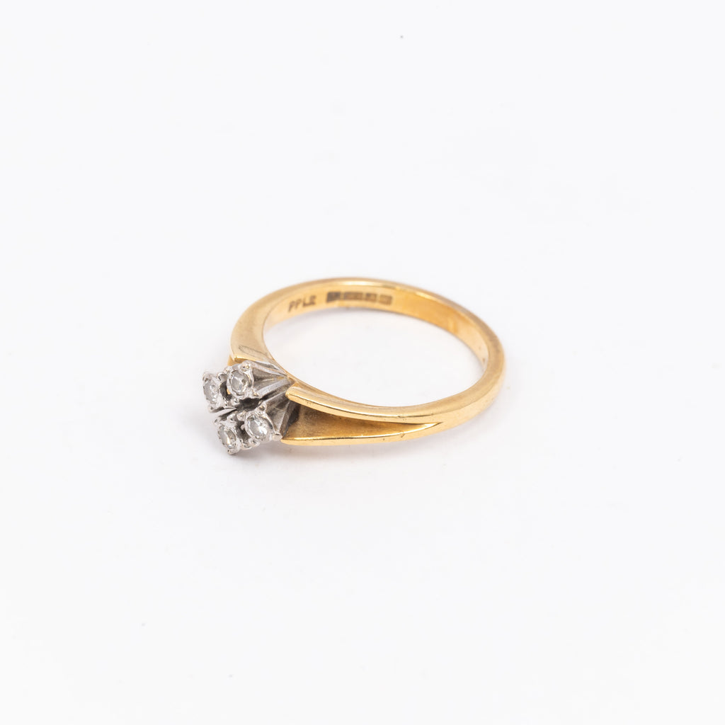 Ladies Split Cluster Diamond Ring