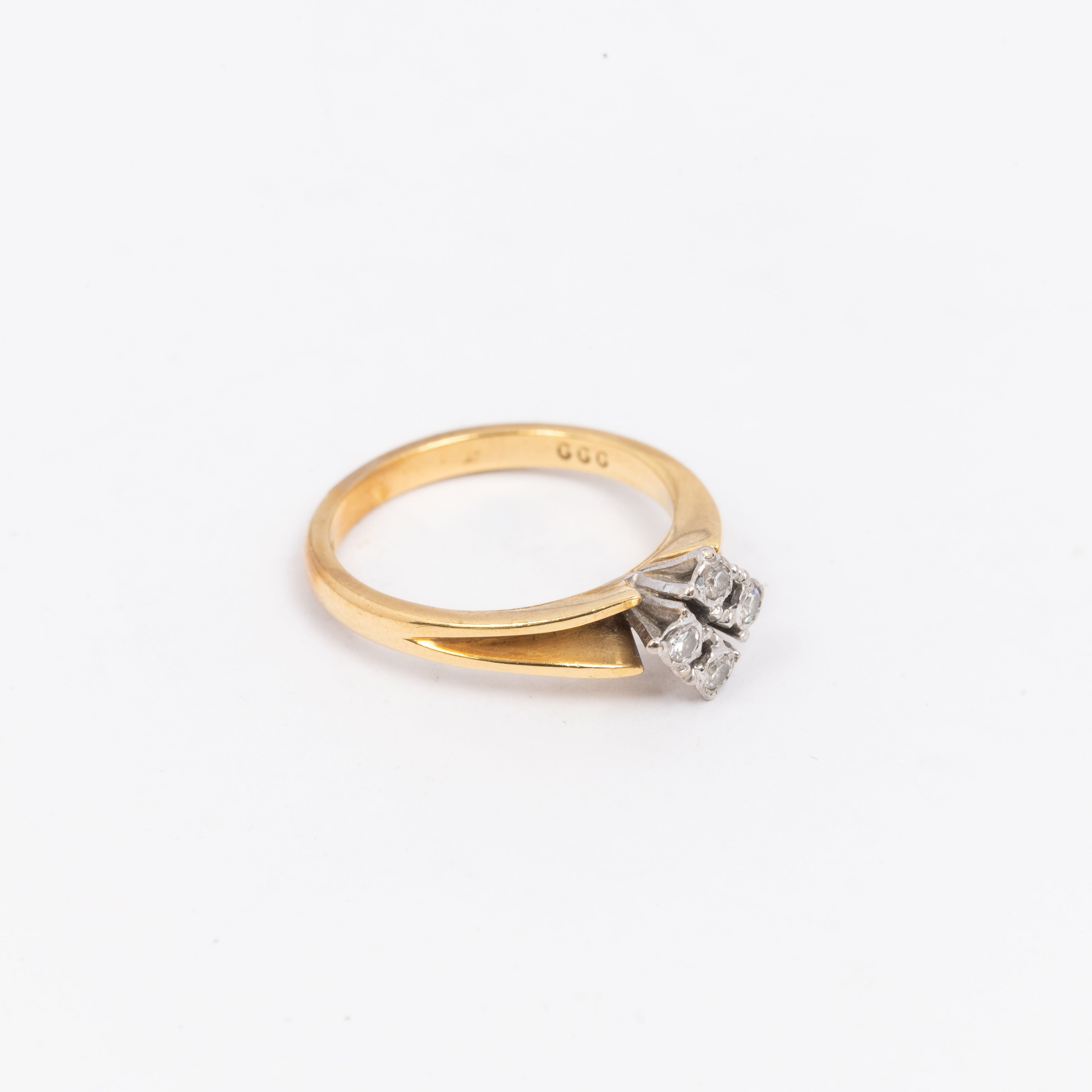 Ladies Split Cluster Diamond Ring