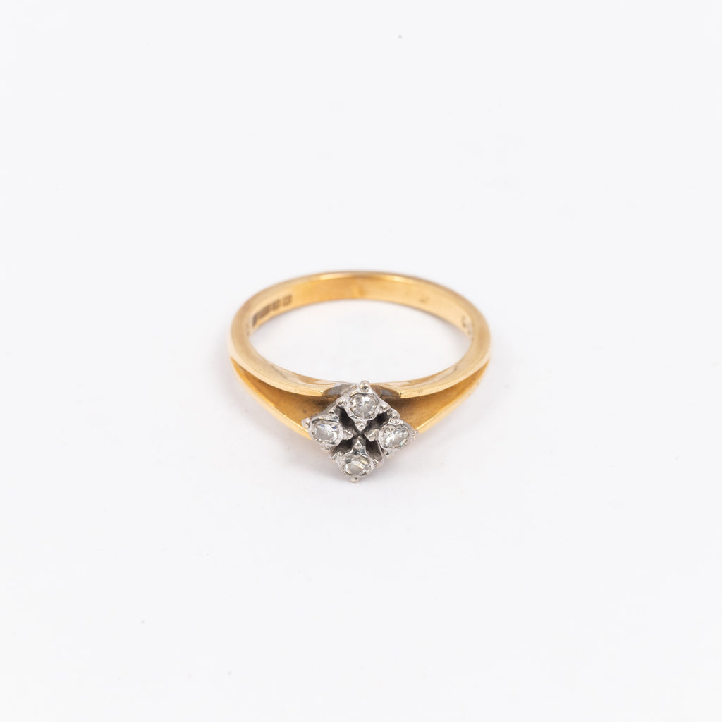Ladies Split Cluster Diamond Ring