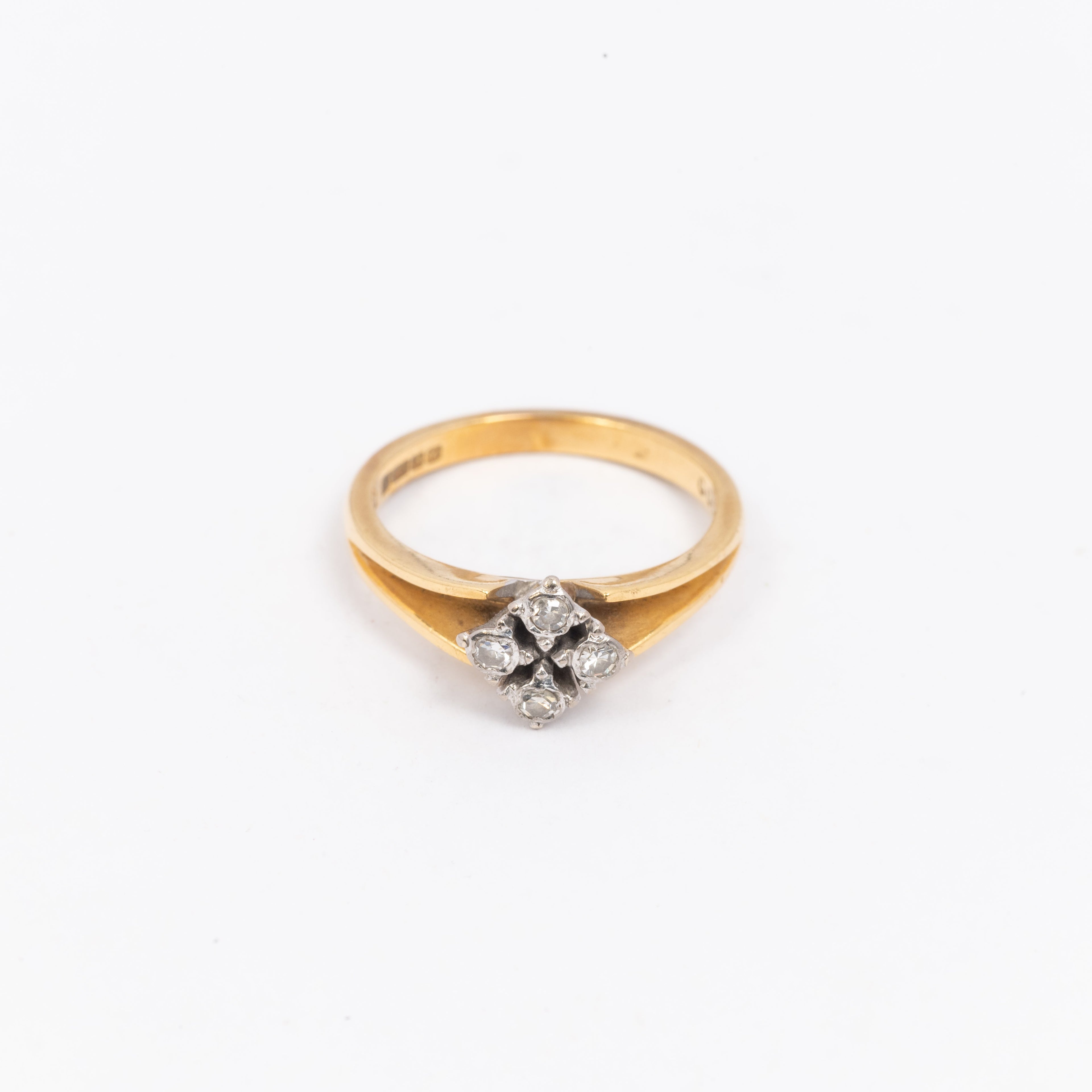 Ladies Split Cluster Diamond Ring