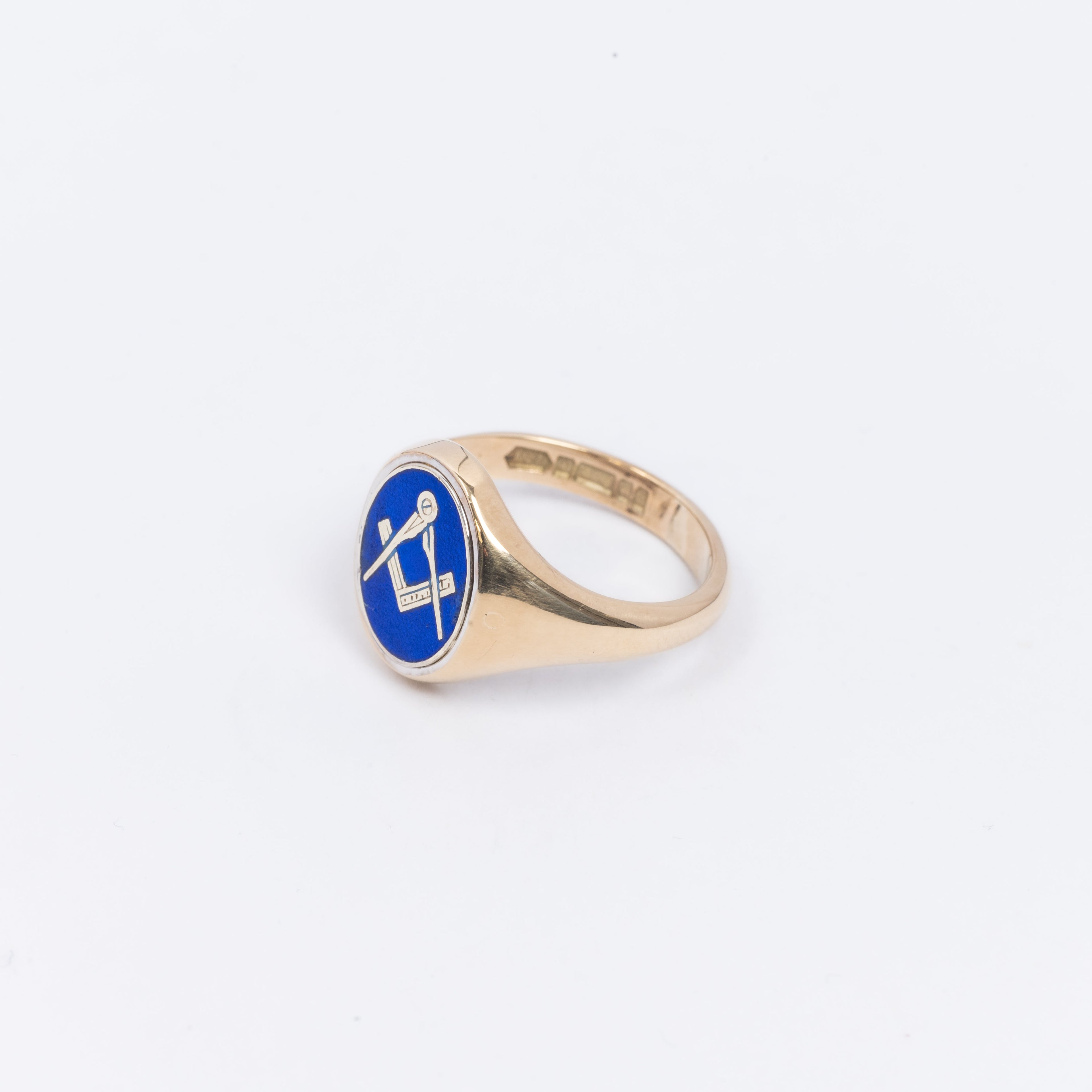 Mens Blue Oval Signet Ring