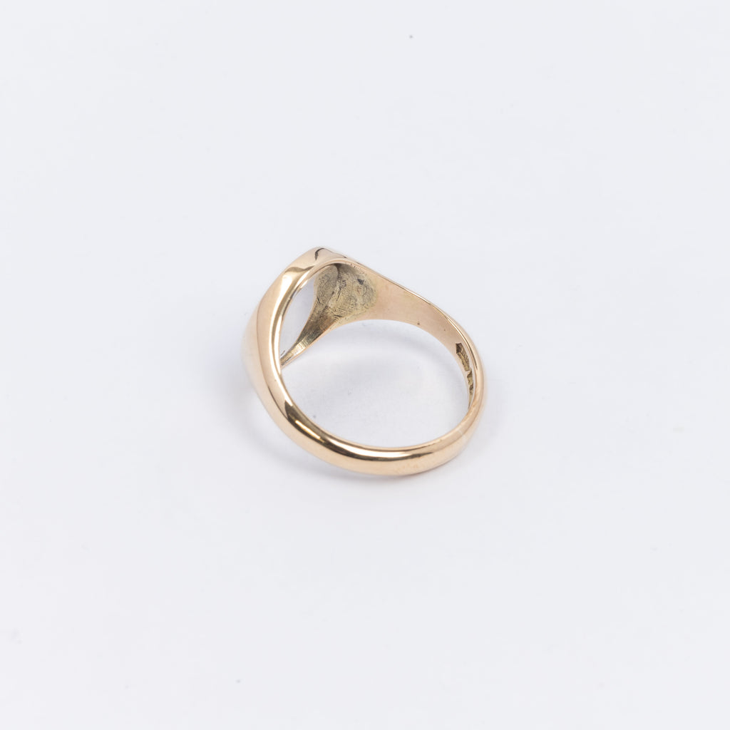 Mens Blue Oval Signet Ring