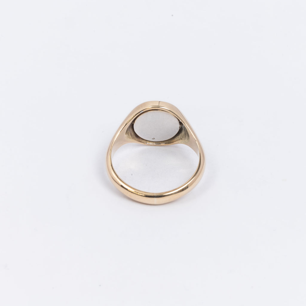 Mens Blue Oval Signet Ring