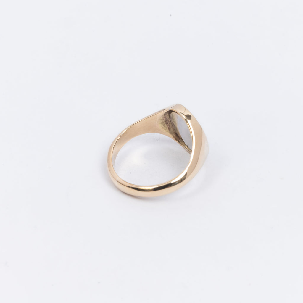 Mens Blue Oval Signet Ring