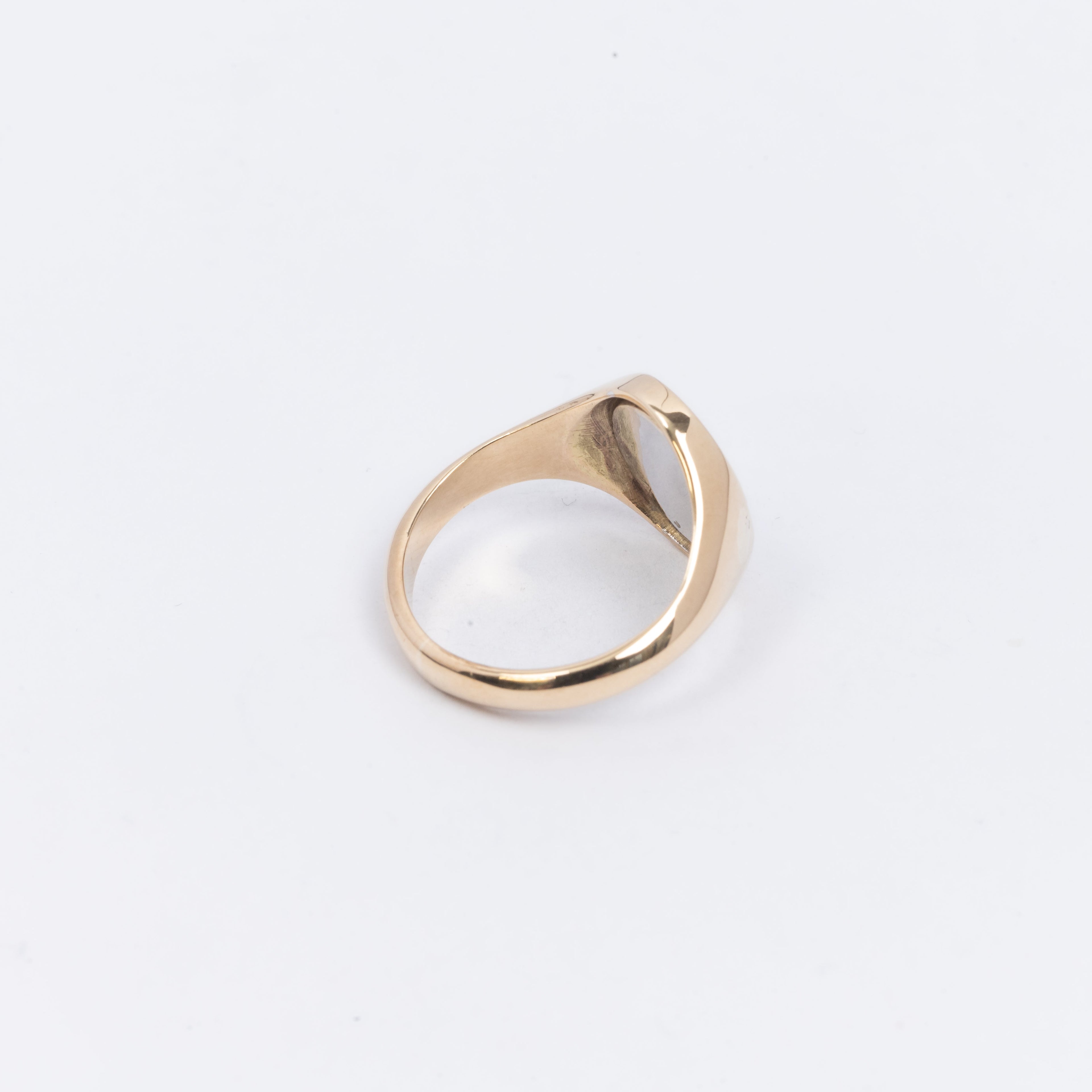Mens Blue Oval Signet Ring