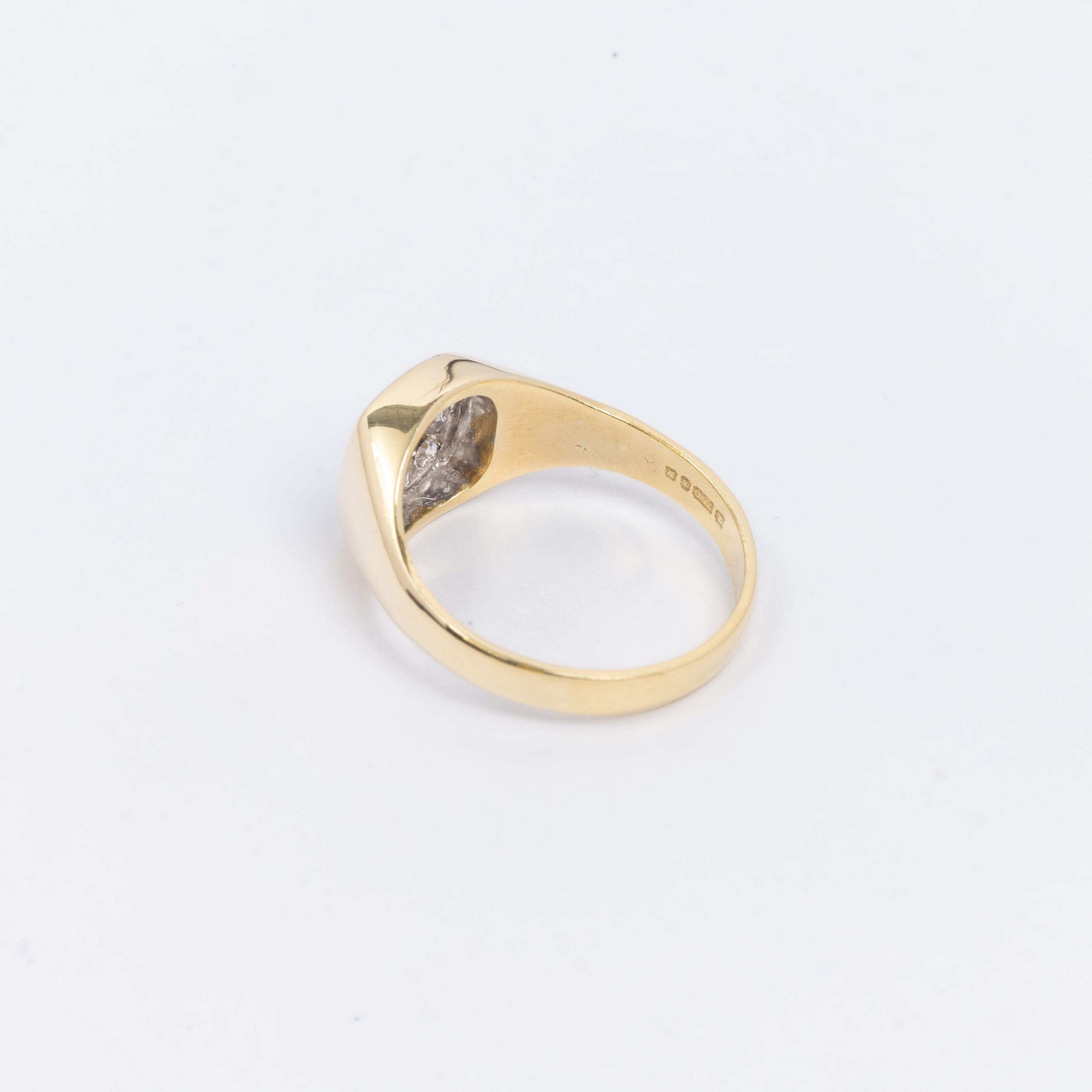 Mens Square Signet Pave Ring