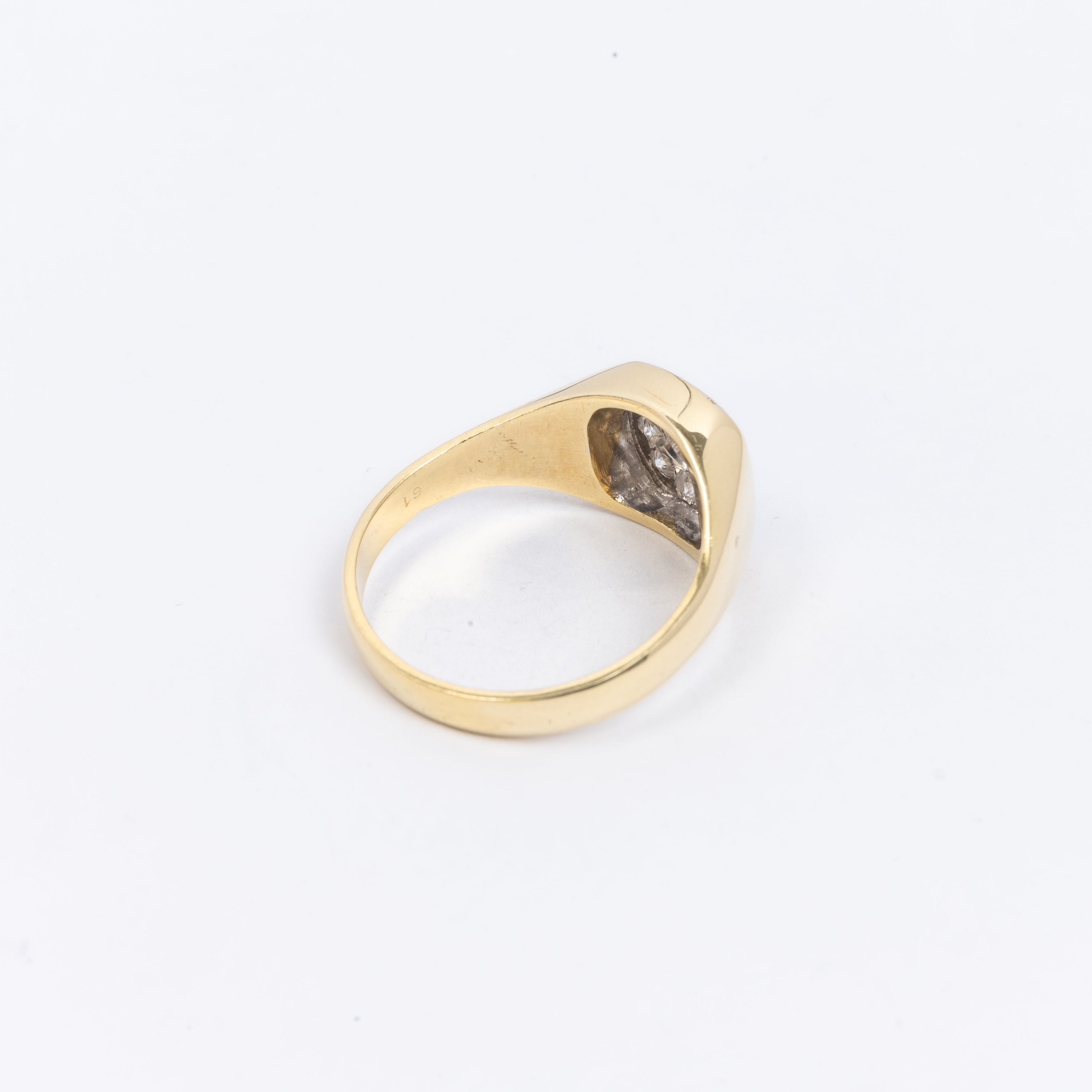 Mens Square Signet Pave Ring