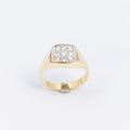 Mens Square Signet Pave Ring
