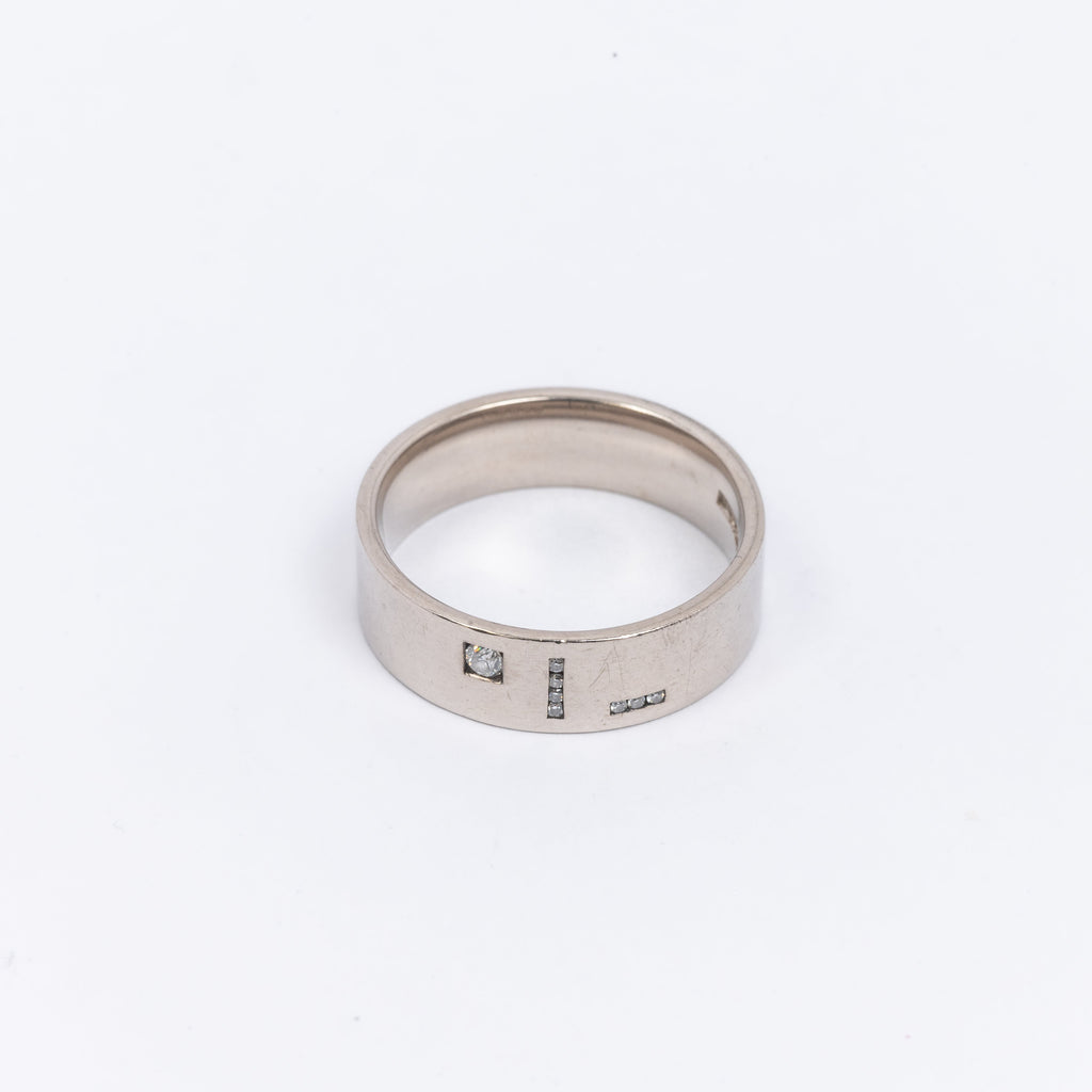 Mens White Gold & Diamond RIng