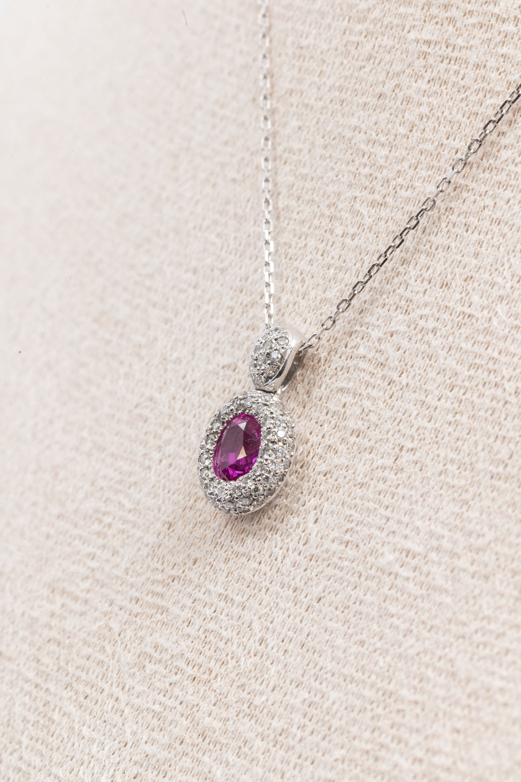 Pink Sapphire & Diamond Necklace