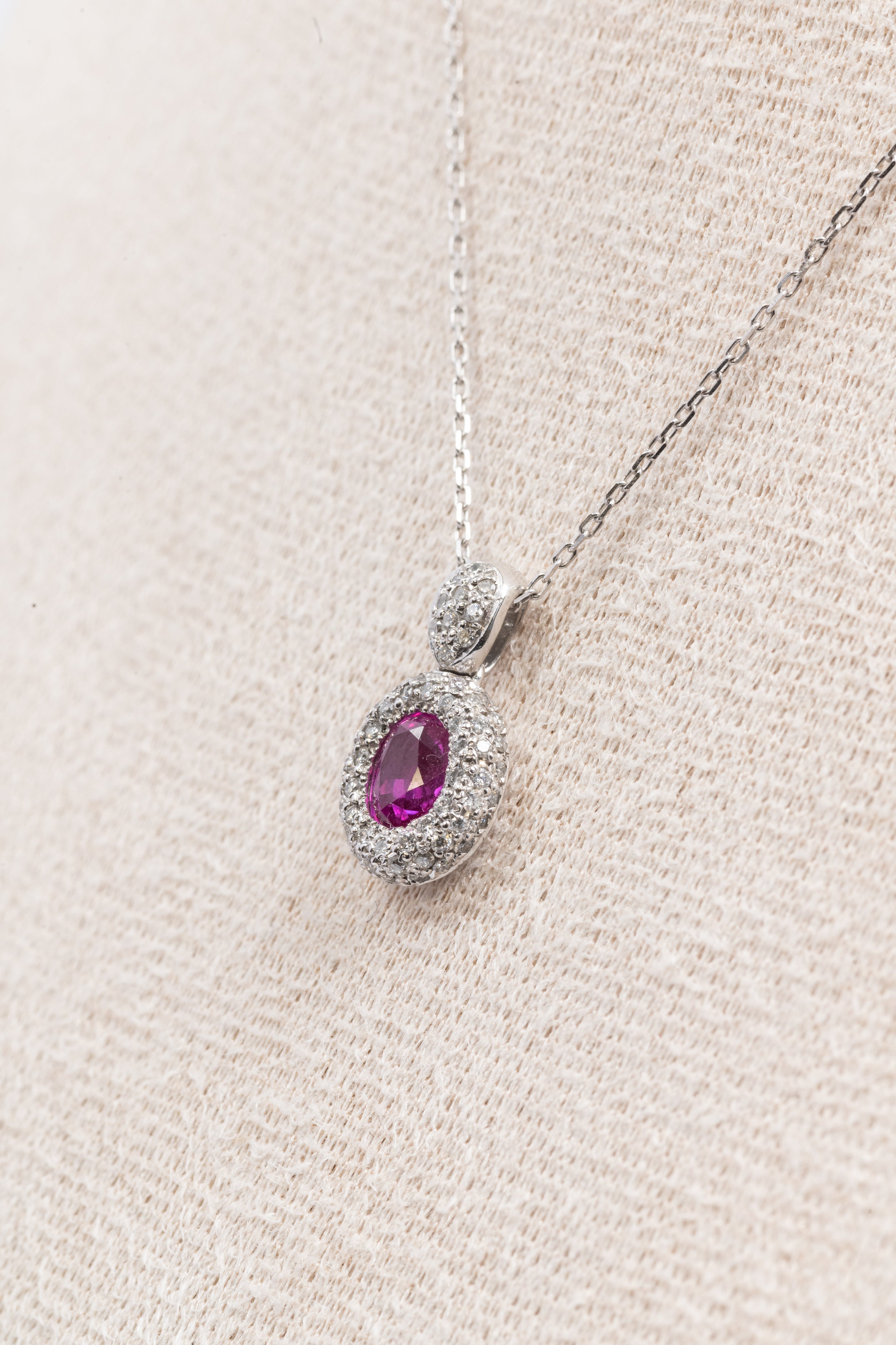 Pink Sapphire & Diamond Necklace