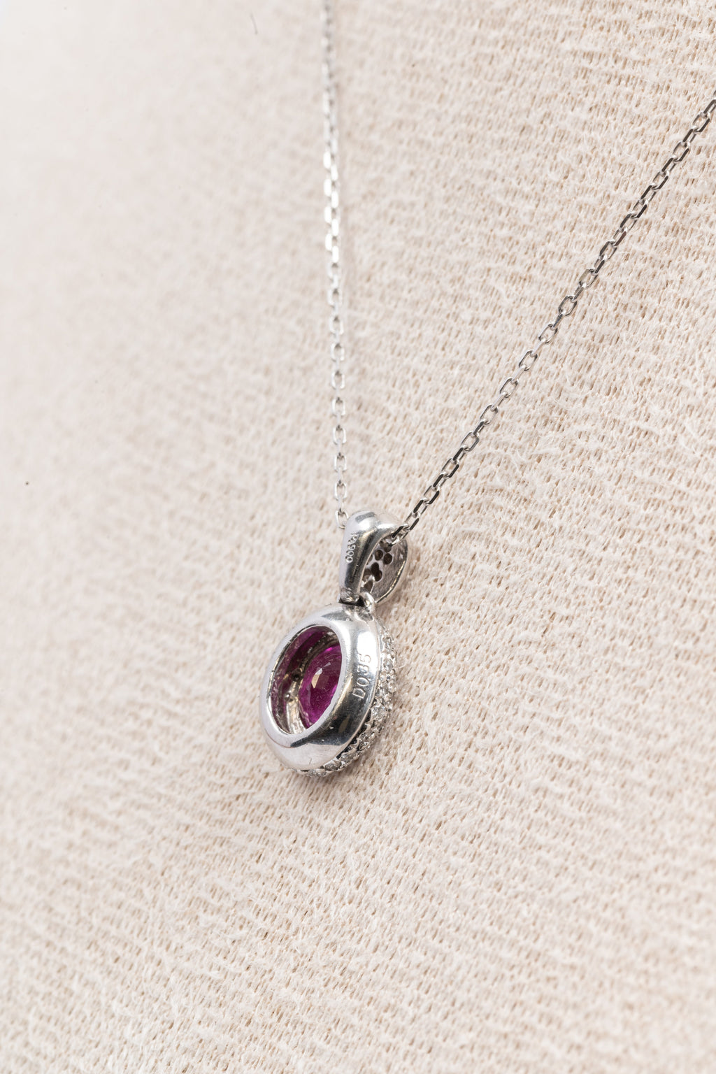 Pink Sapphire & Diamond Necklace