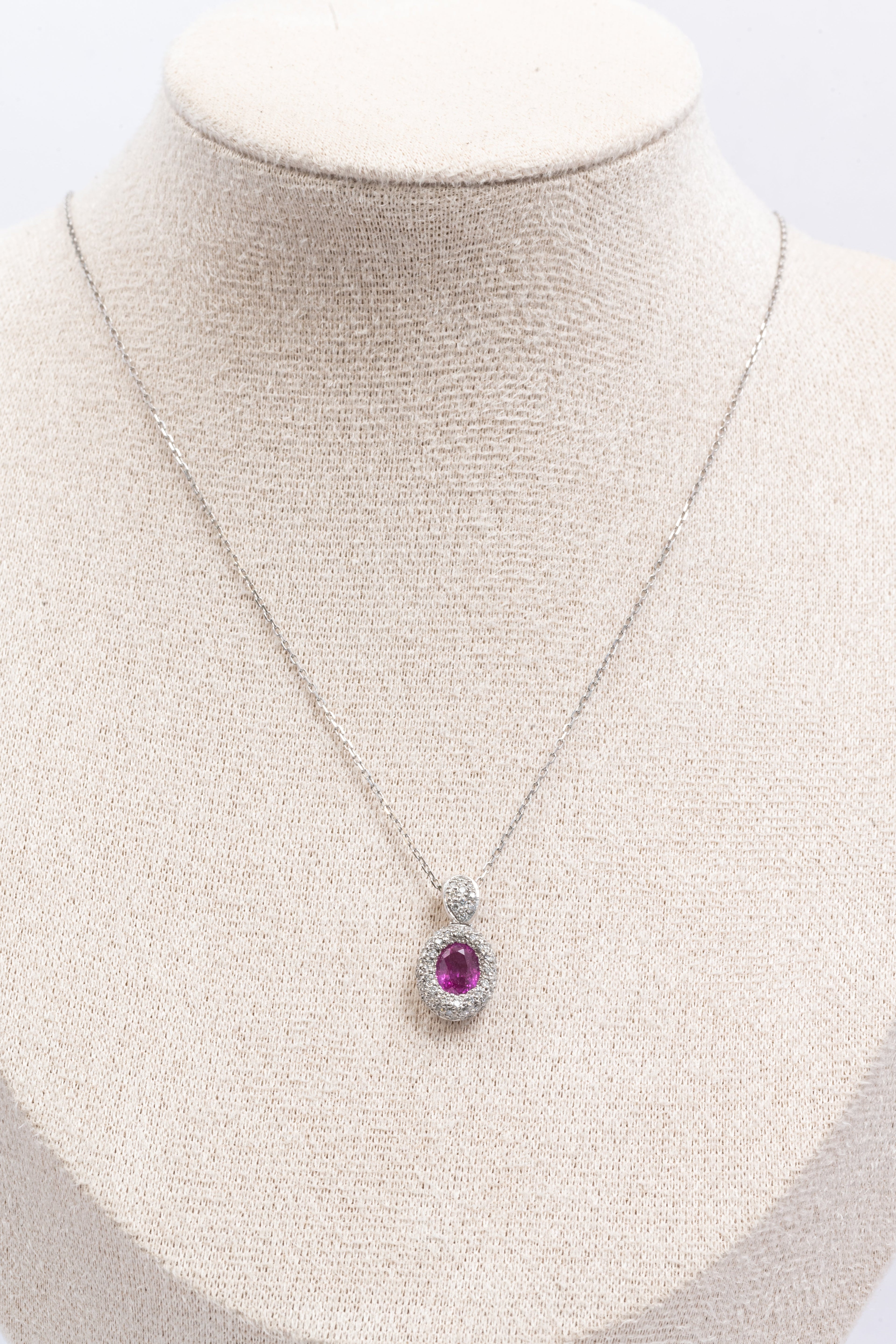 Pink Sapphire & Diamond Necklace