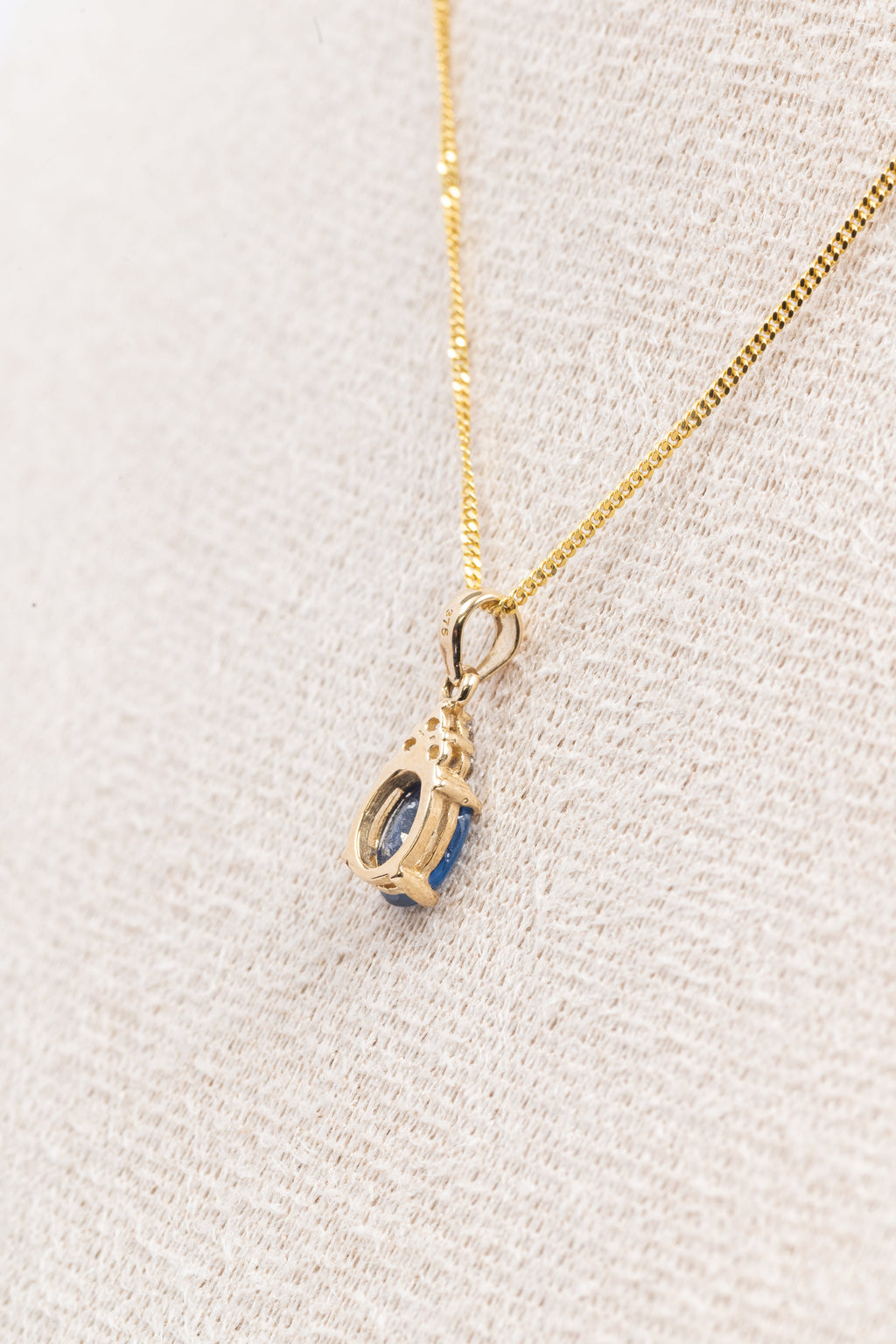 Sapphire and Diamond Pendant & Chain