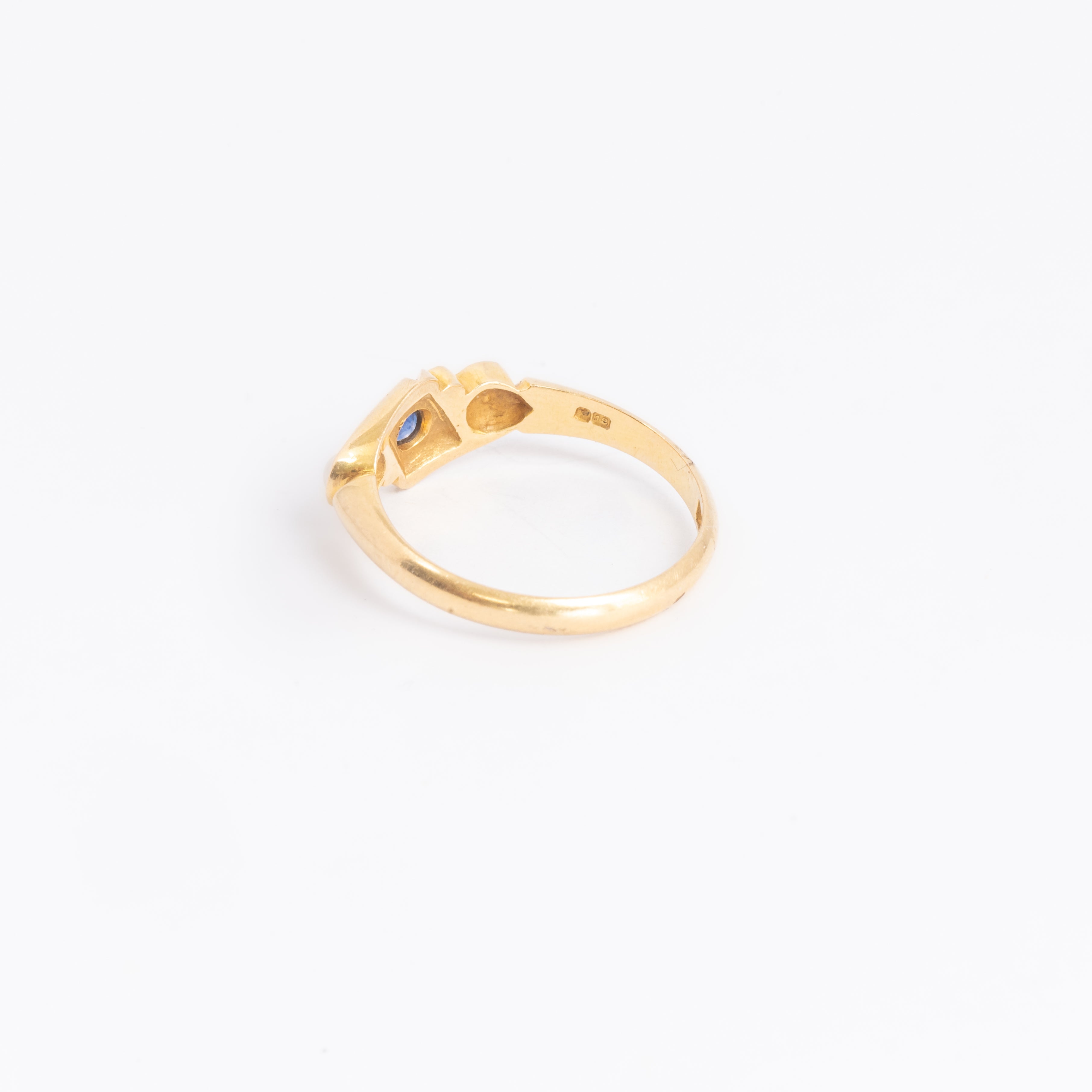 c1905 Sapphire & Pearl Gold Ring