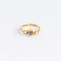 c1905 Sapphire & Pearl Gold Ring