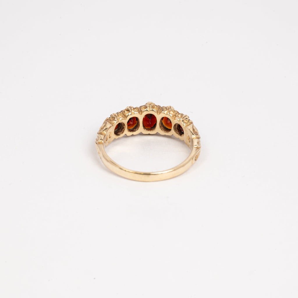 Ladies 5 Stone Garnet Ring