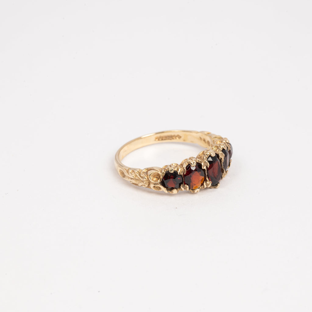 Ladies 5 Stone Garnet Ring