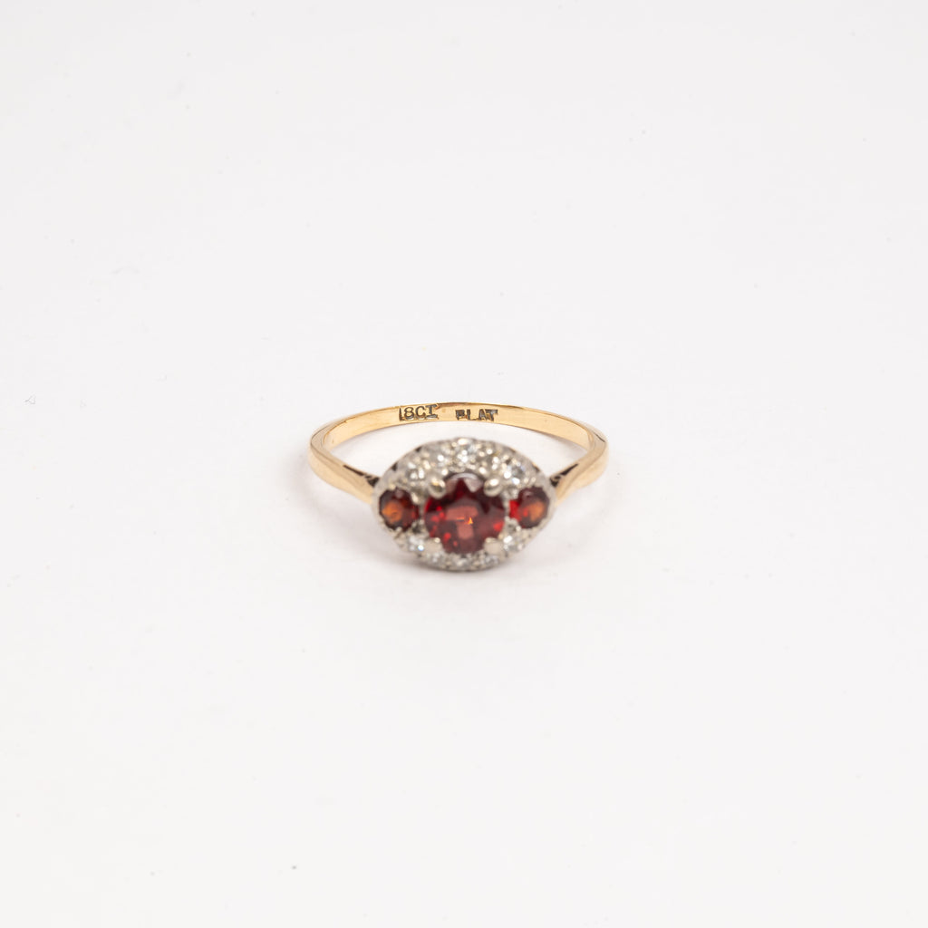 Ladies Vintage Inspired Garnet Ring