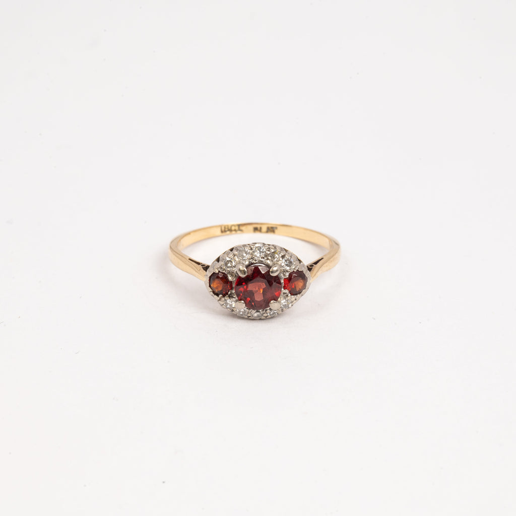 Ladies Vintage Inspired Garnet Ring