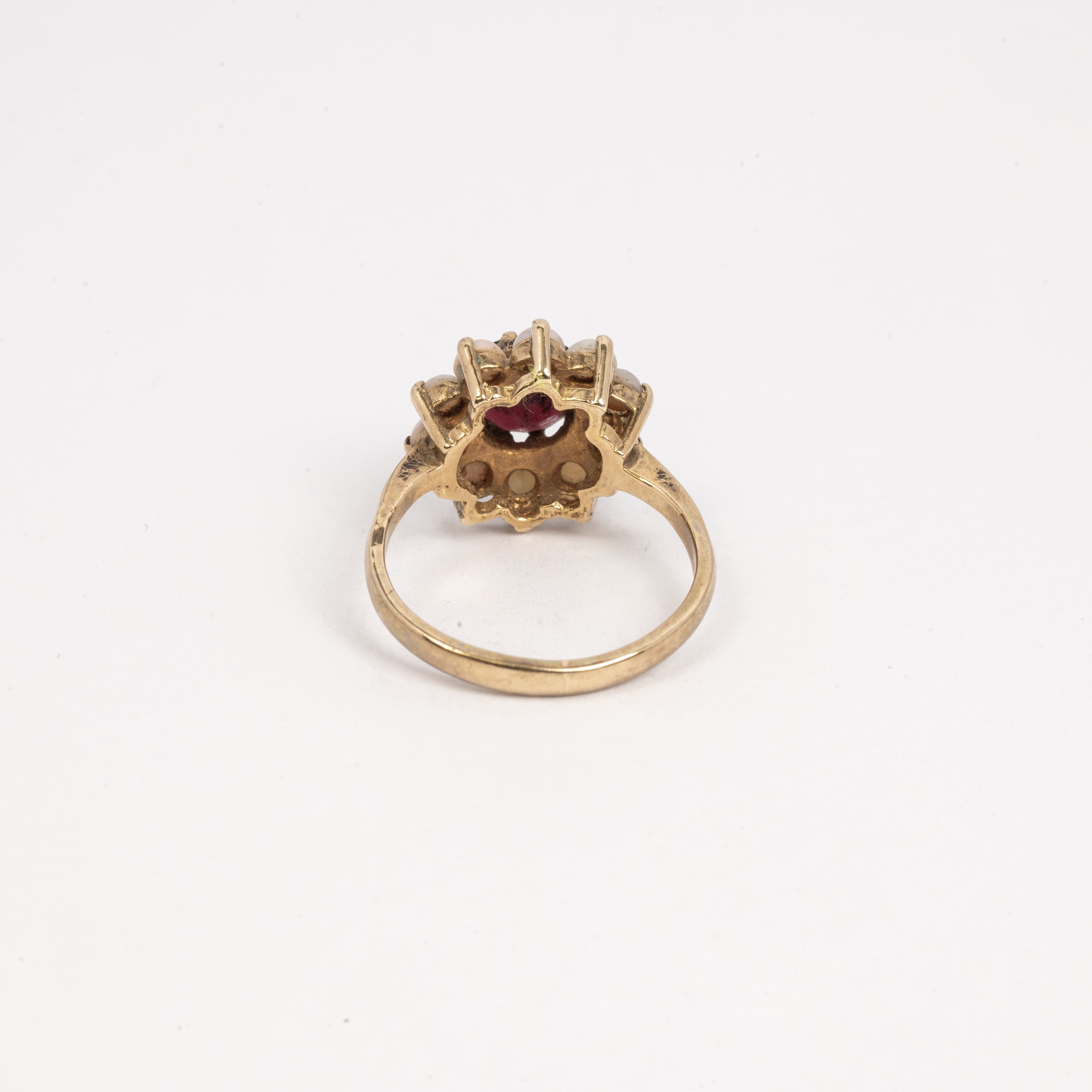 Ladies Garnet & Pearl Ring