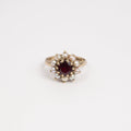 Ladies Garnet & Pearl Ring