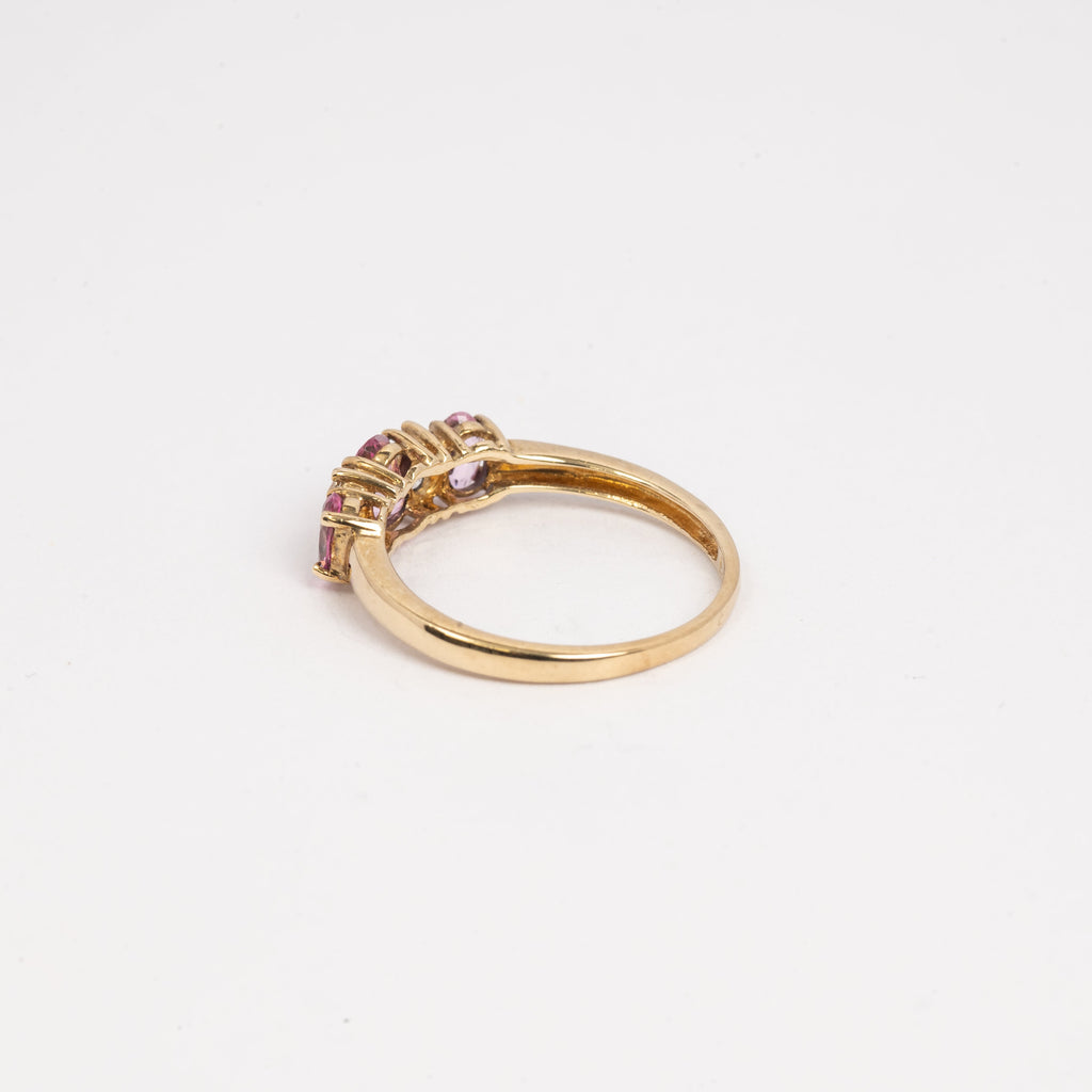 Ladies Pink Topaz & CZ Ring