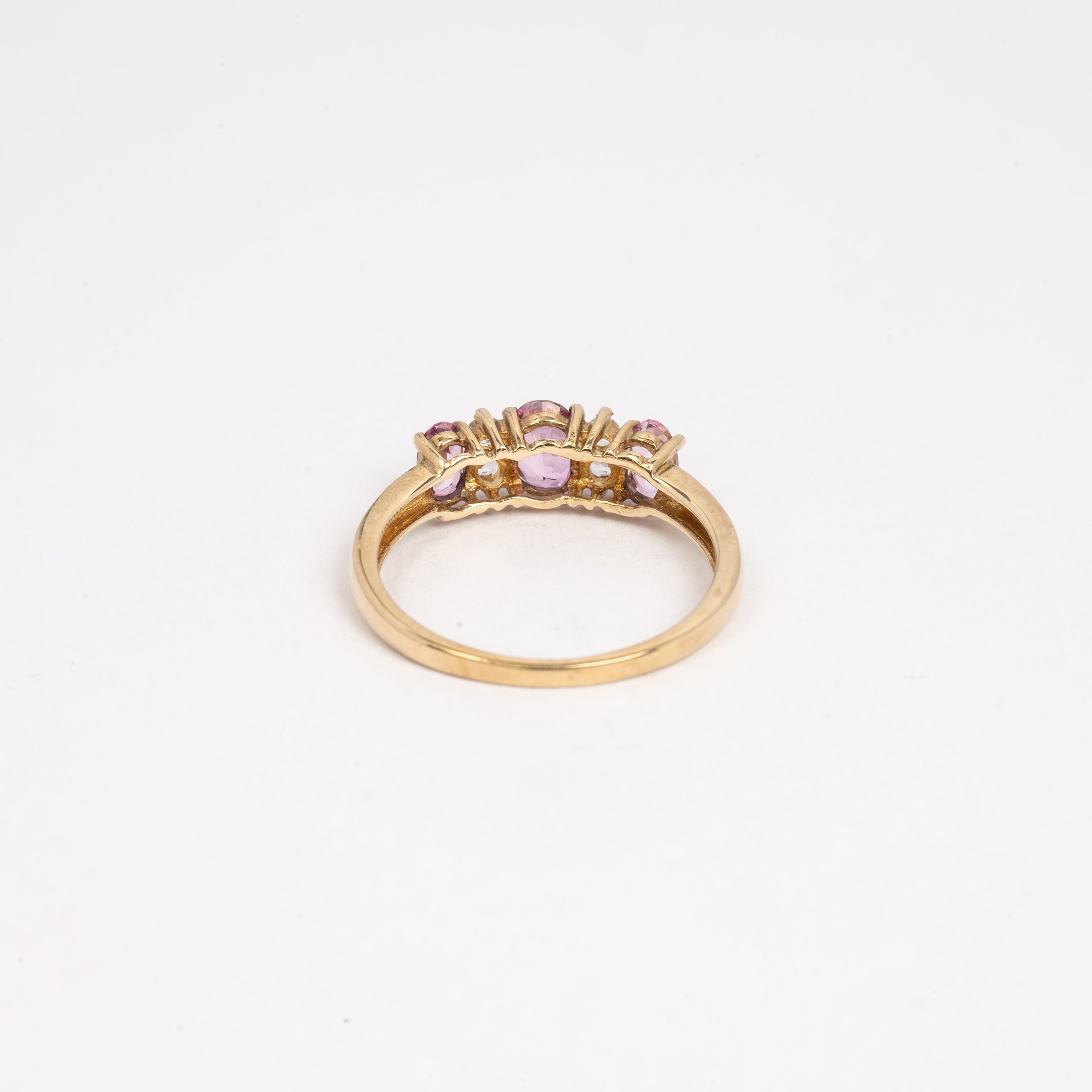 Ladies Pink Topaz & CZ Ring