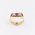 Ladies Ruby 7 Diamond Trilogy Ring