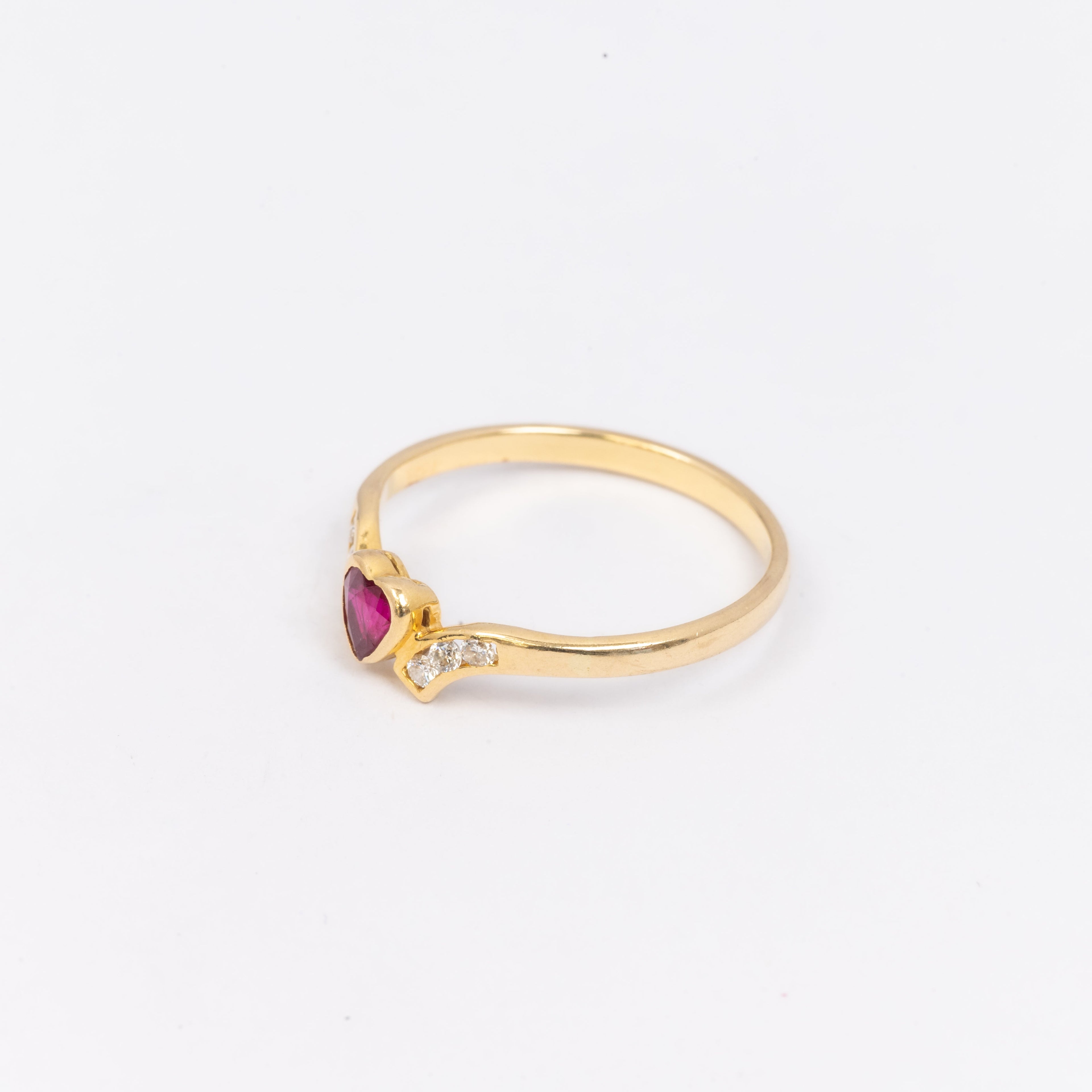 Ladies Ruby & Diamond Wishbone Ring