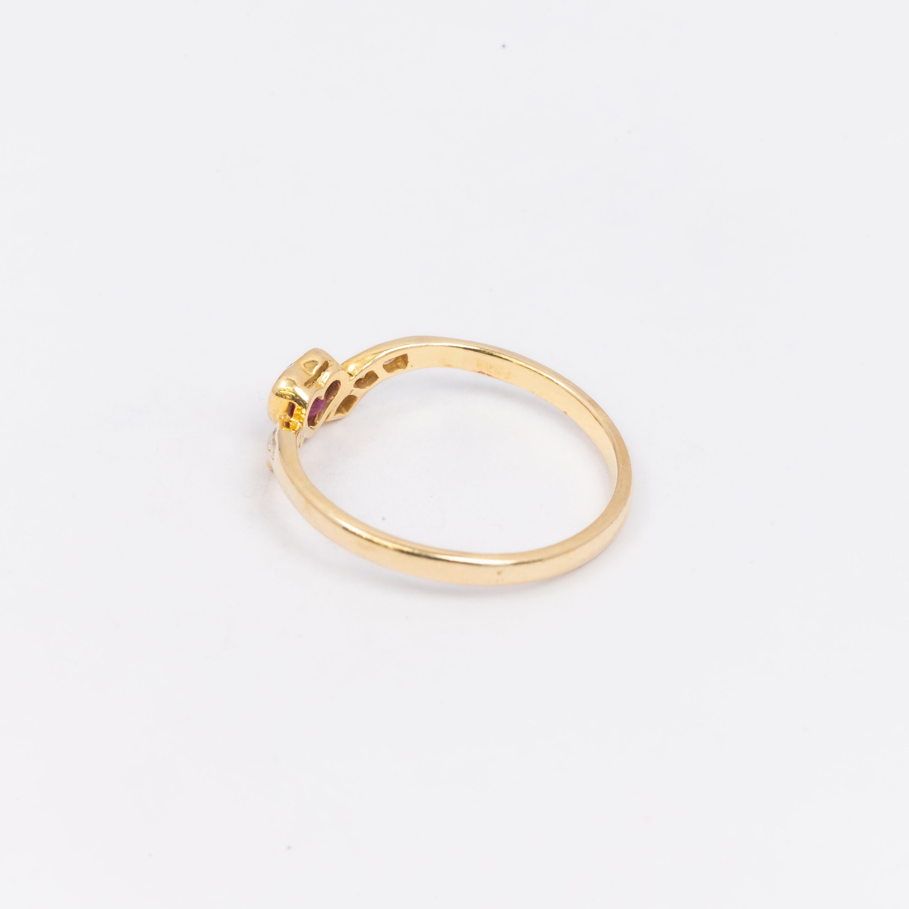 Ladies Ruby & Diamond Wishbone Ring