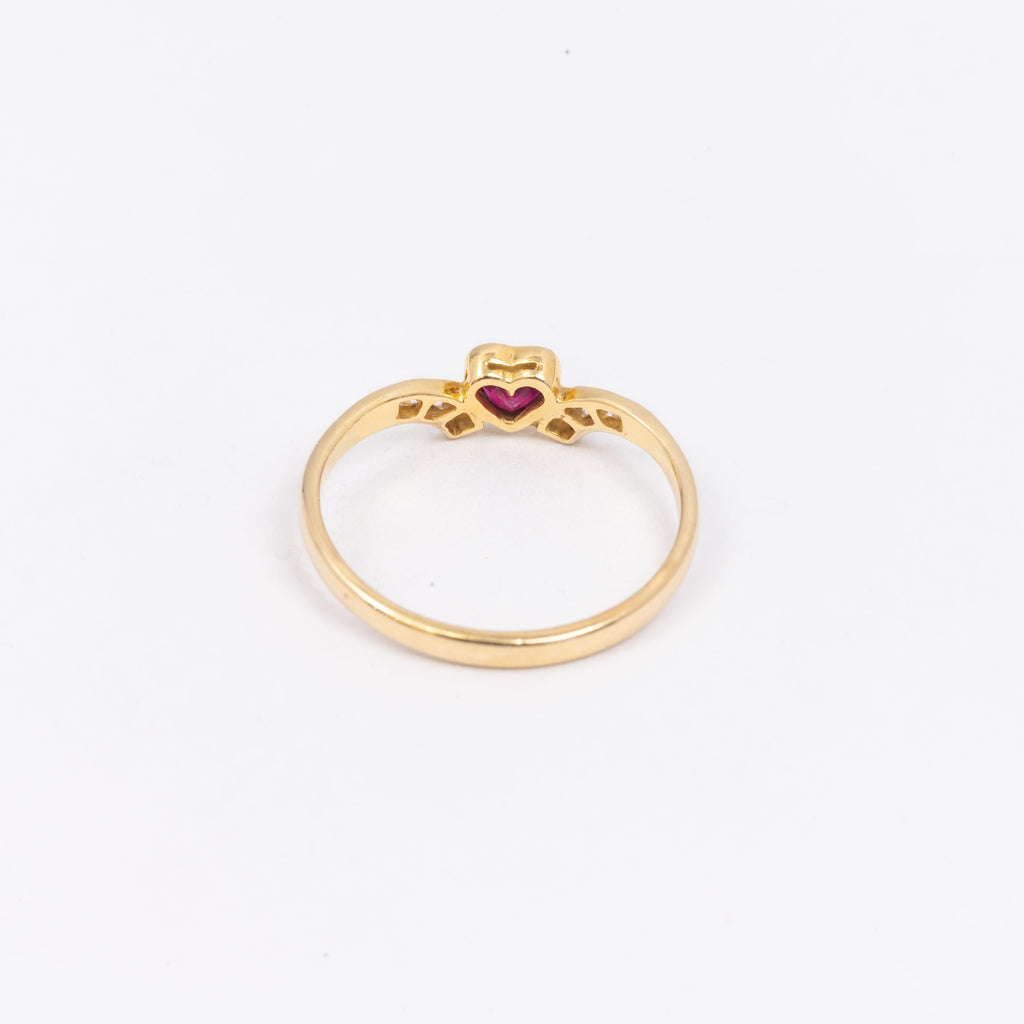 Ladies Ruby & Diamond Wishbone Ring