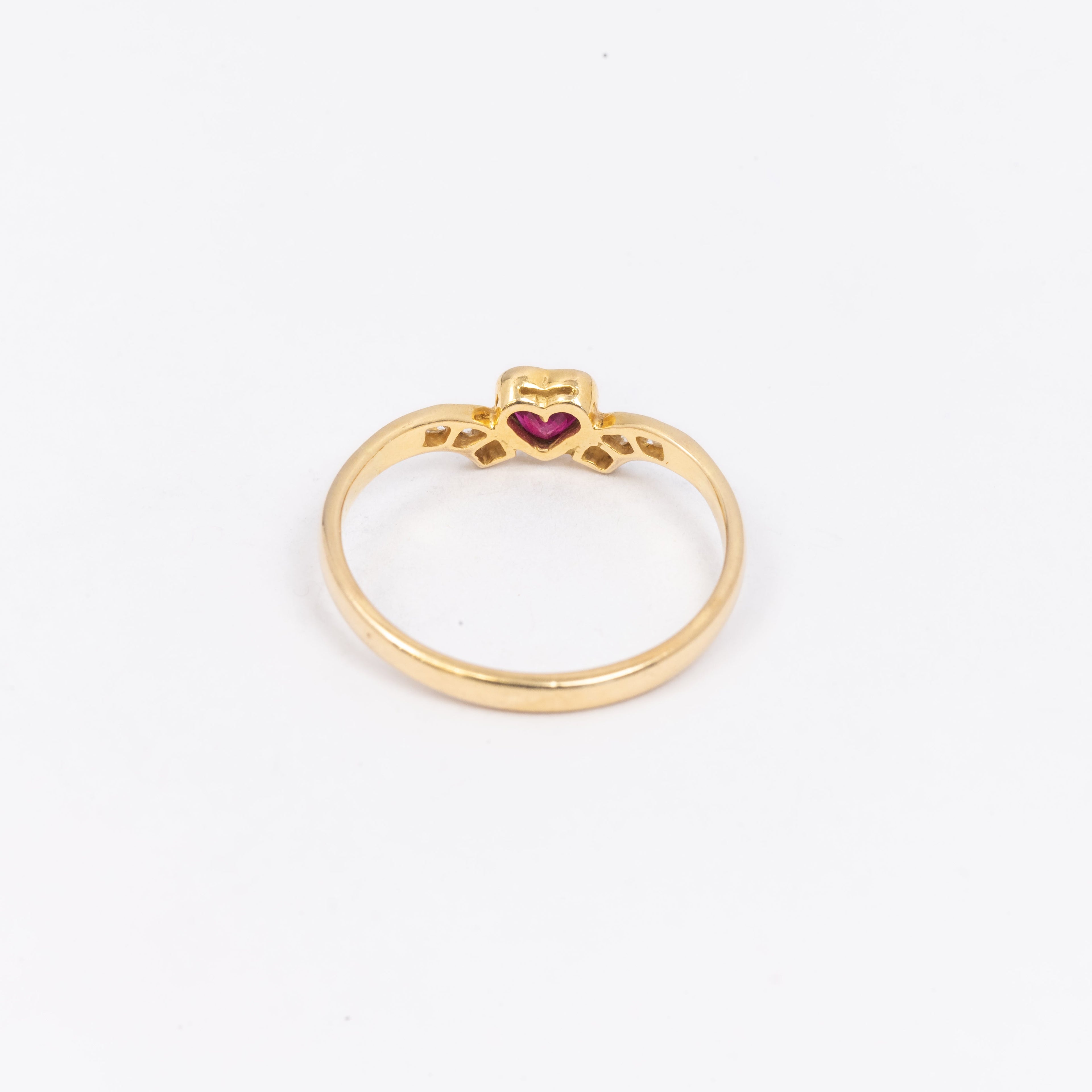 Ladies Ruby & Diamond Wishbone Ring