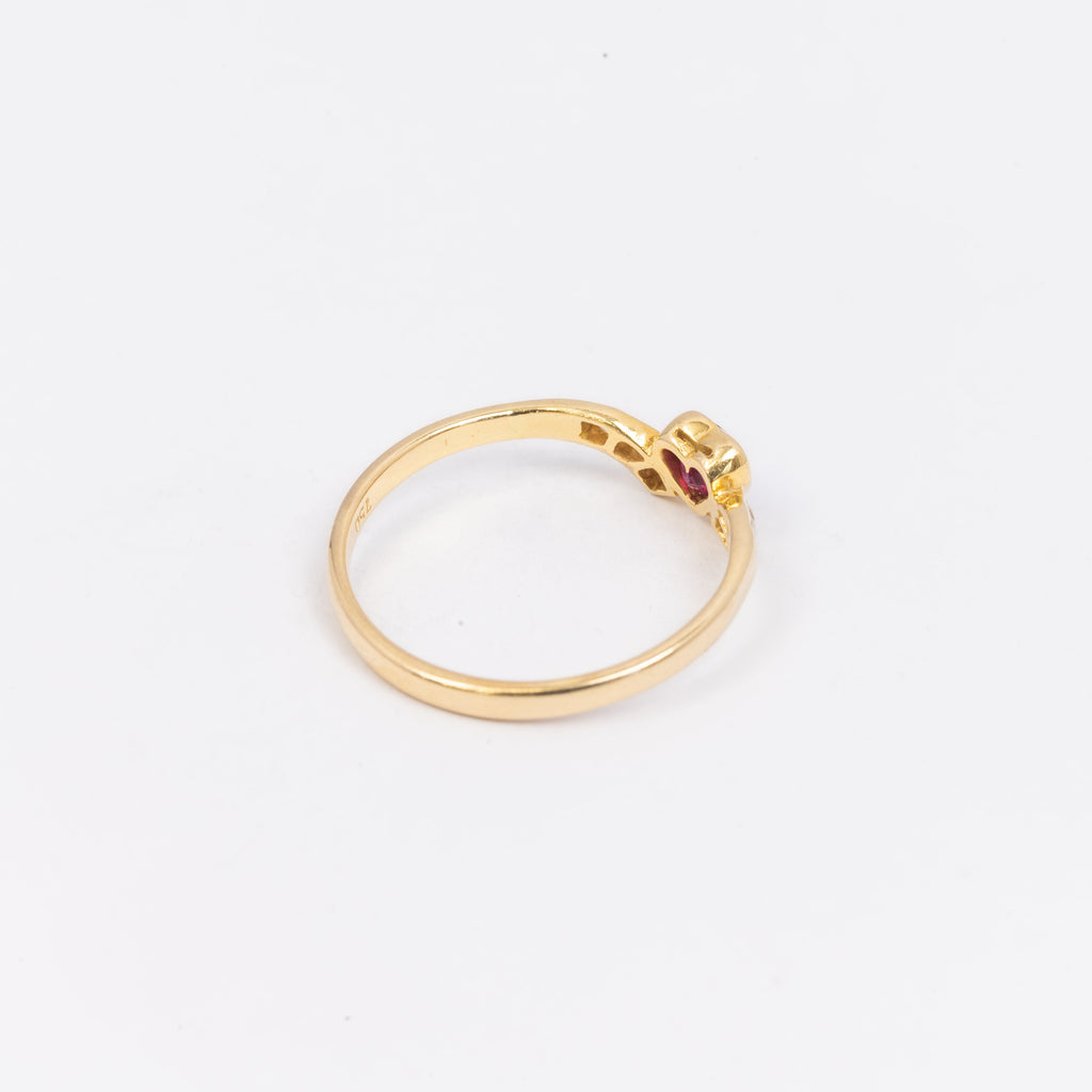 Ladies Ruby & Diamond Wishbone Ring