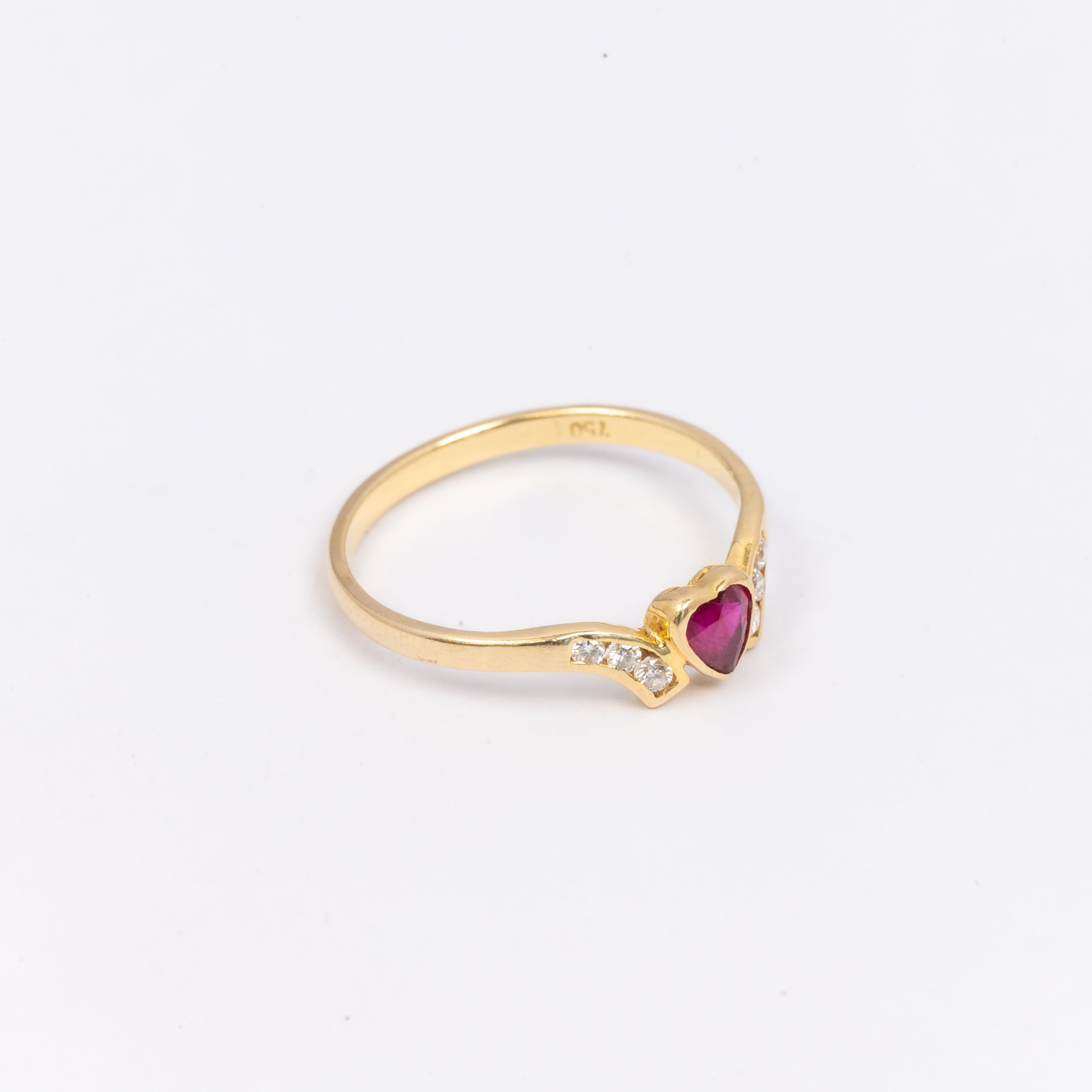 Ladies Ruby & Diamond Wishbone Ring