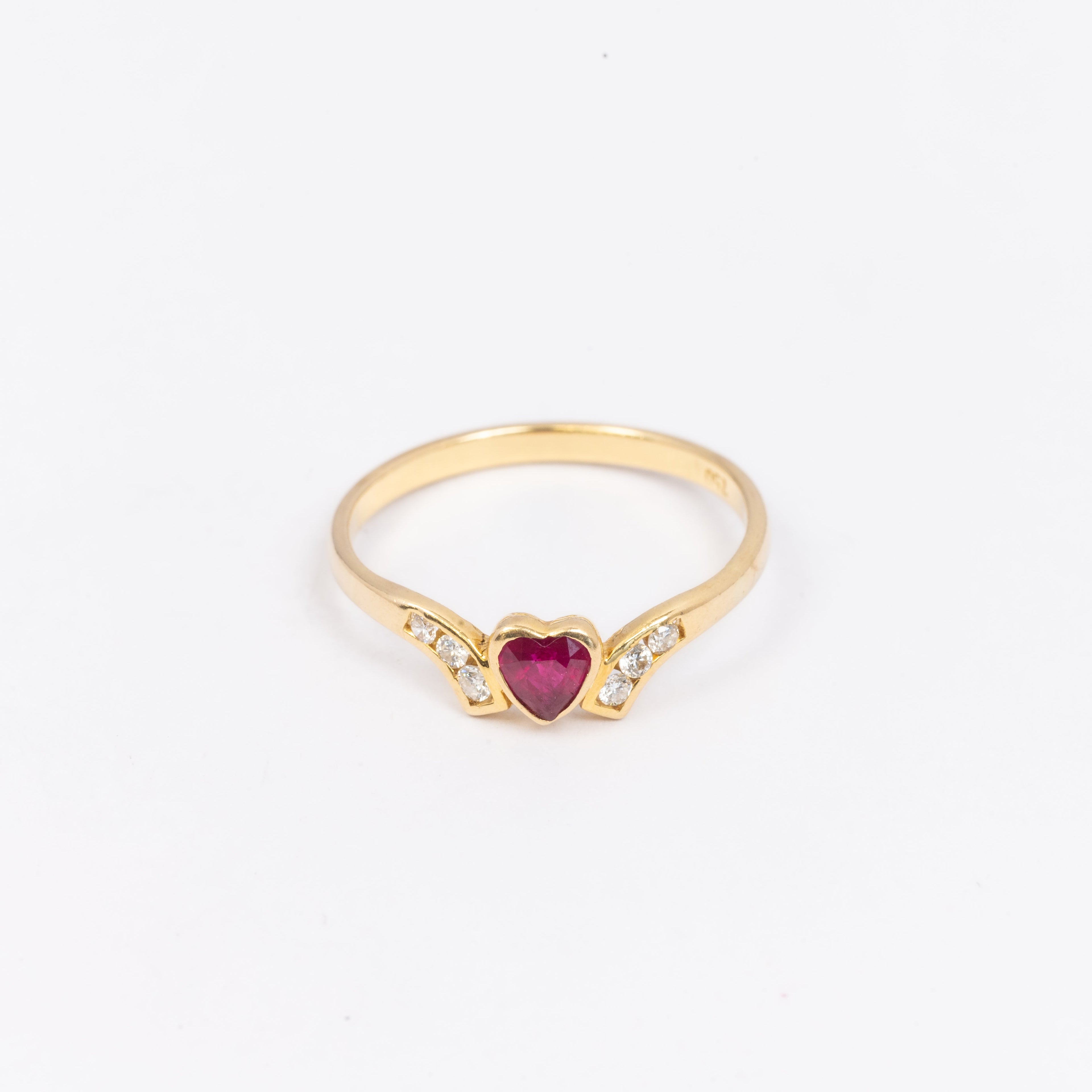 Ladies Ruby & Diamond Wishbone Ring