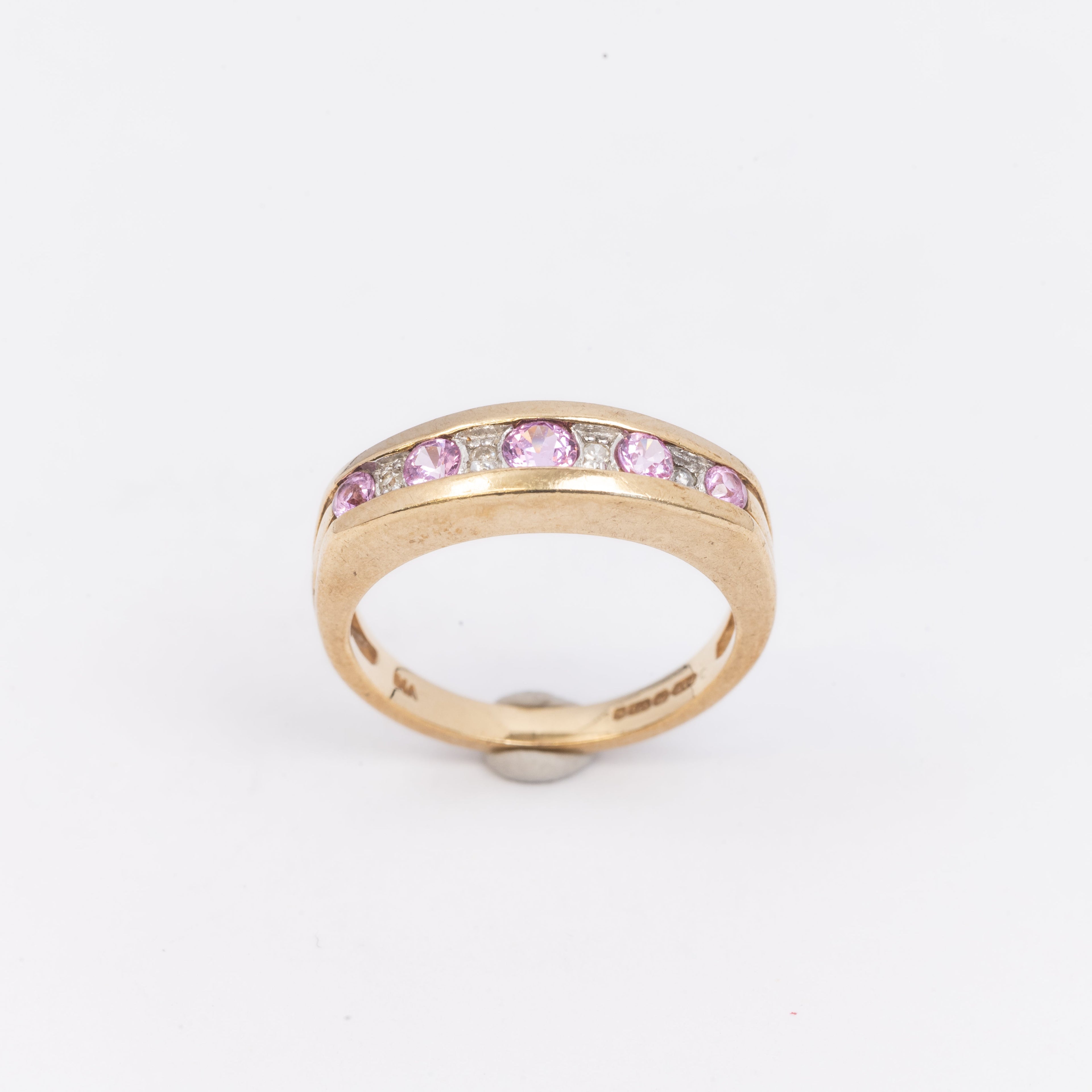 Ladies Pink sapphire & Diamond Ring