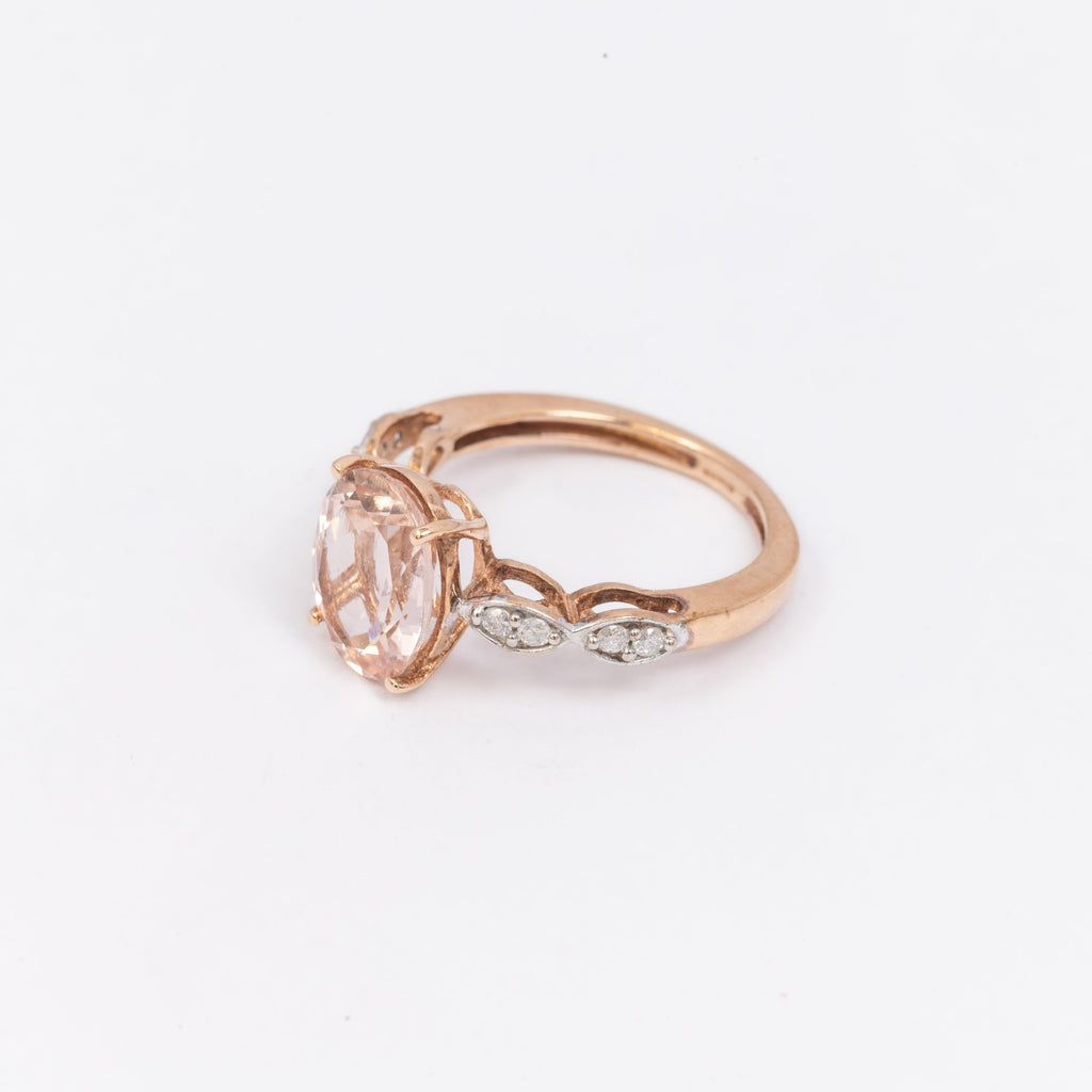 Ladies Morganite & Diamond Ring