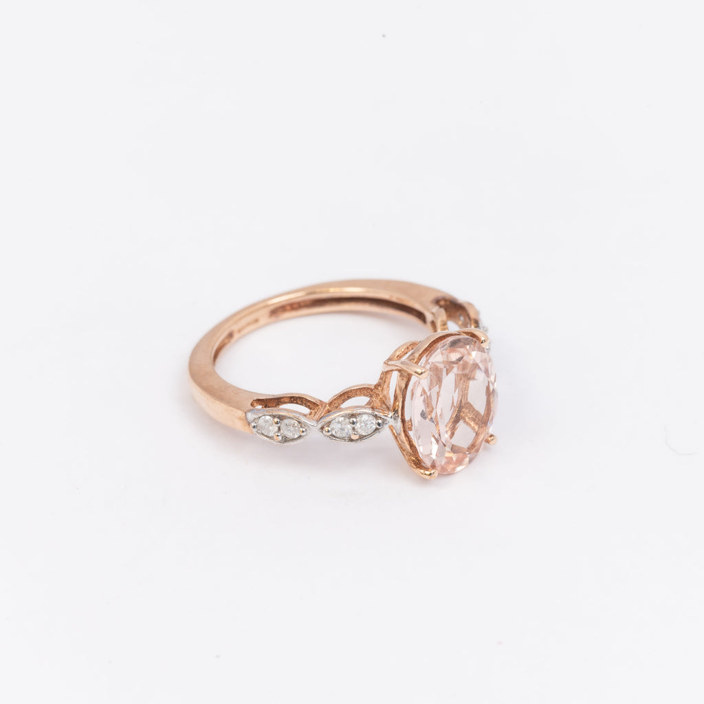 Ladies Morganite & Diamond Ring