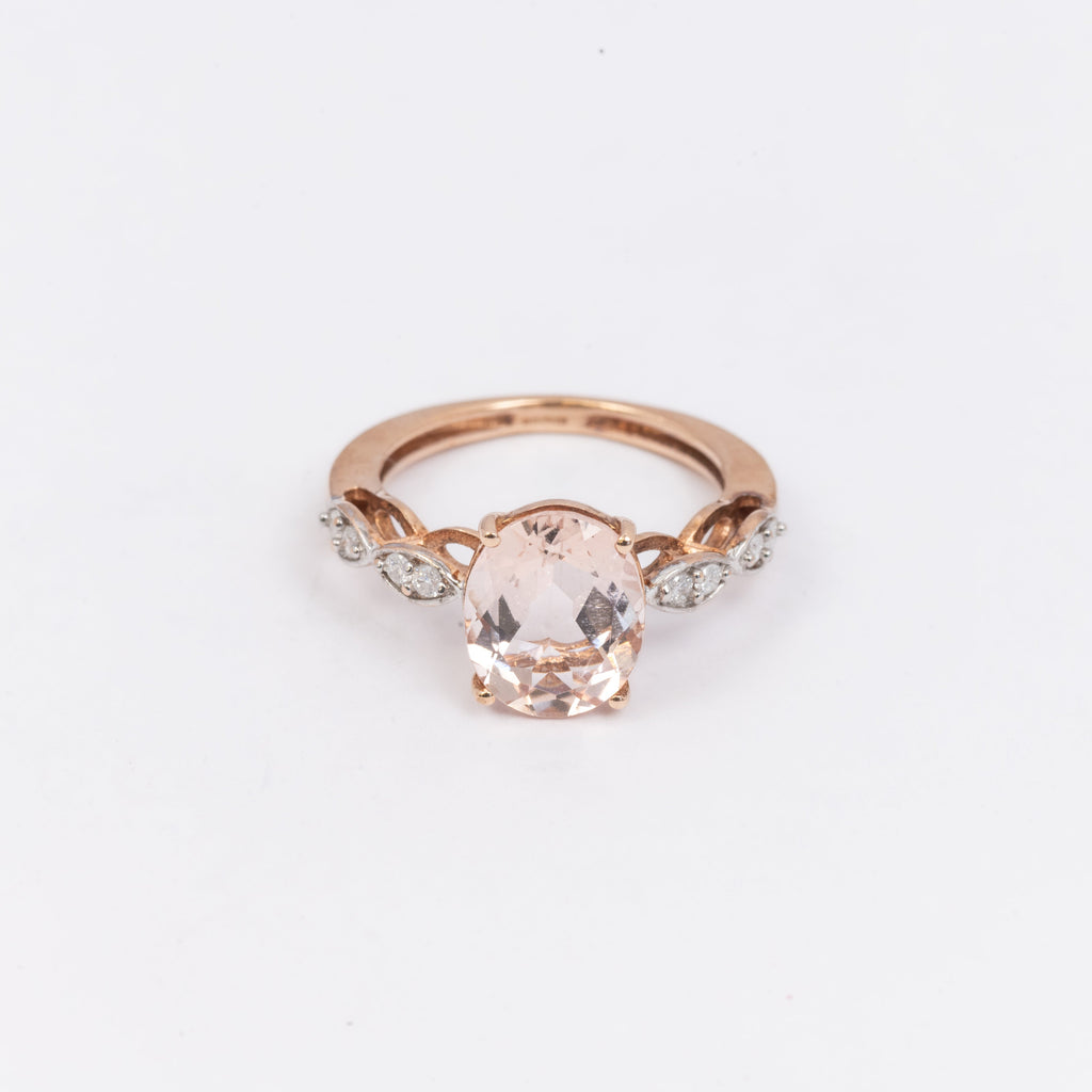 Ladies Morganite & Diamond Ring